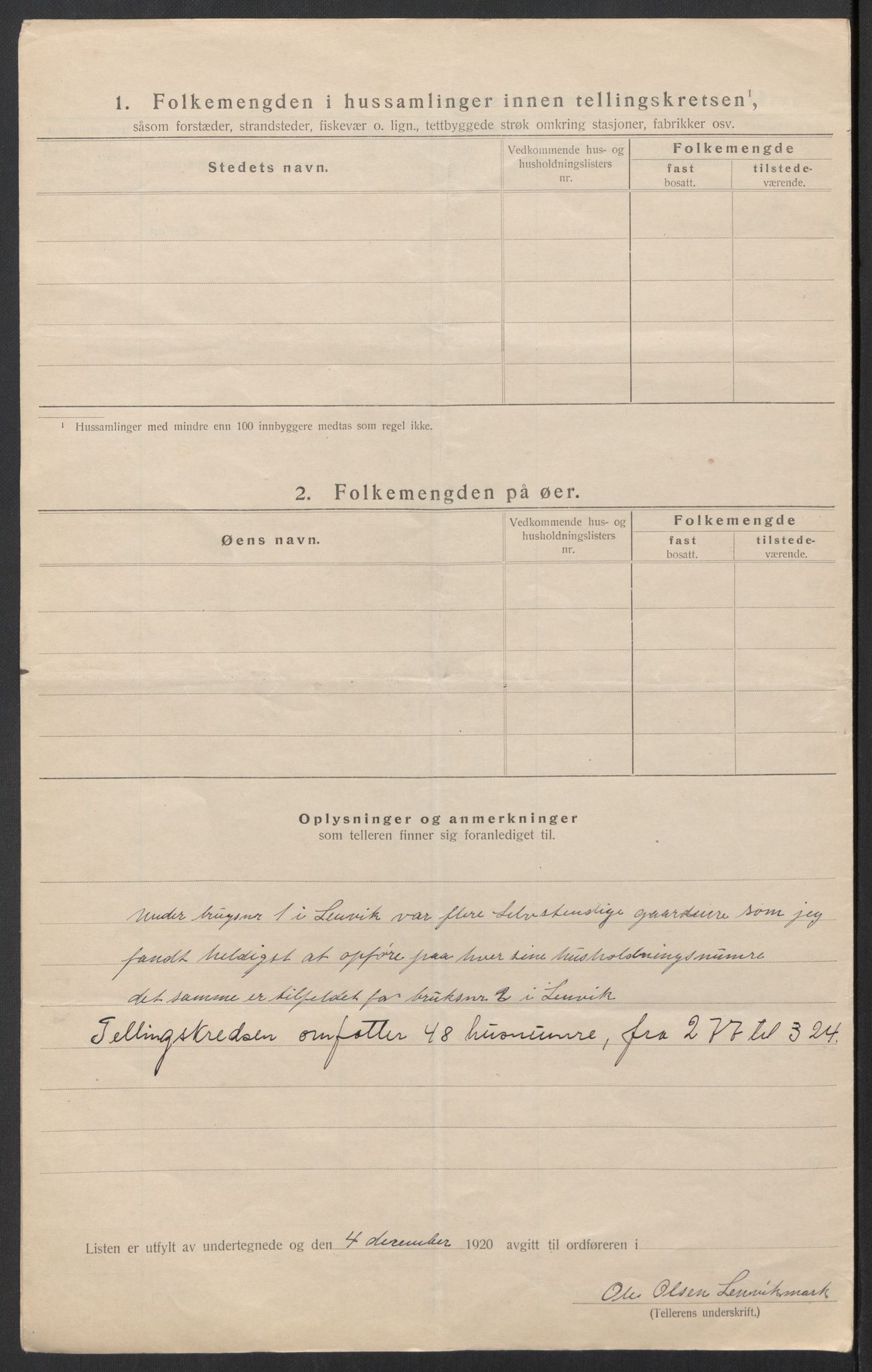 SAT, 1920 census for Evenes, 1920, p. 24