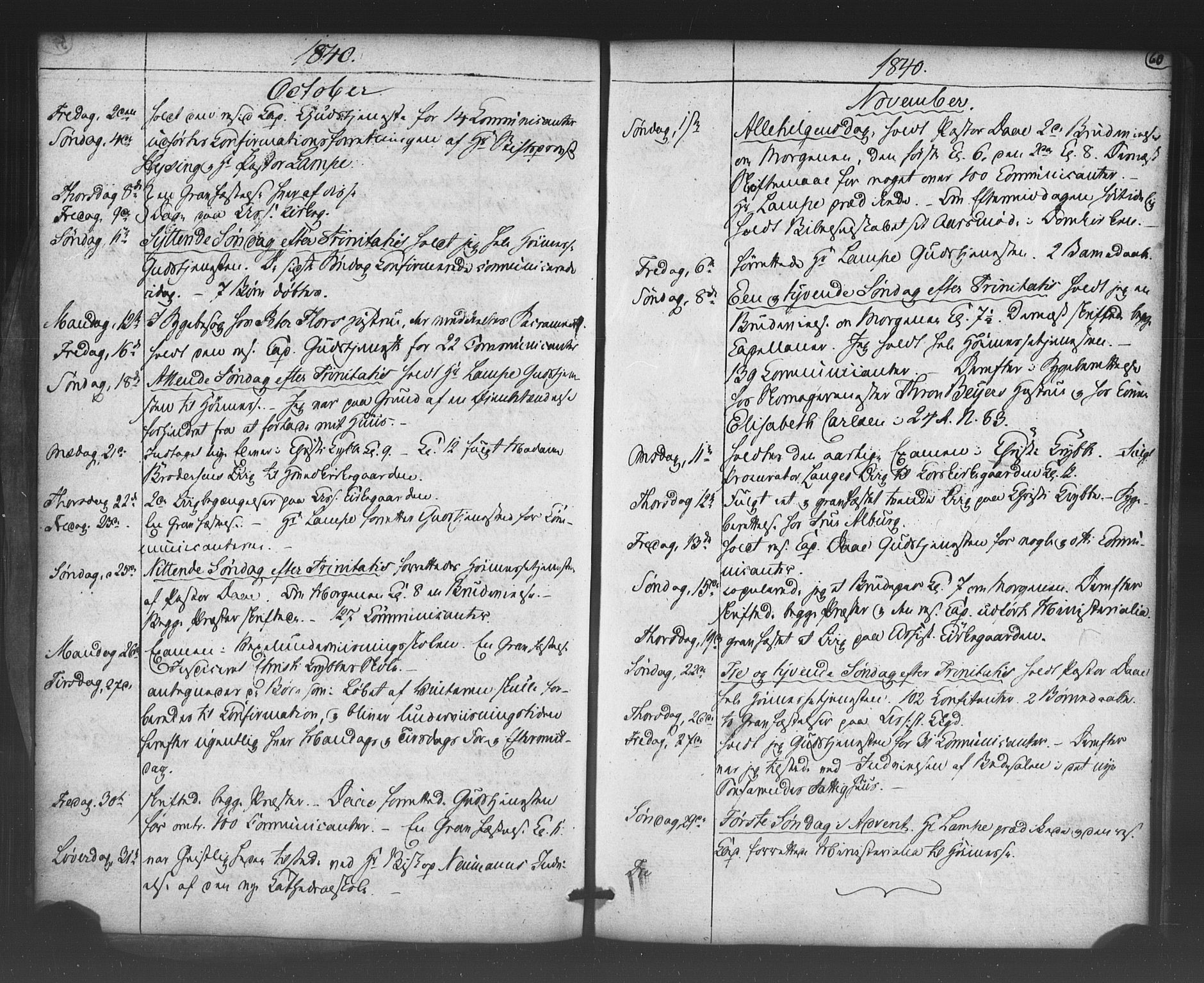 Korskirken sokneprestembete, AV/SAB-A-76101/H/Haa/L0066: Curate's parish register no. A 1, 1826-1843, p. 60