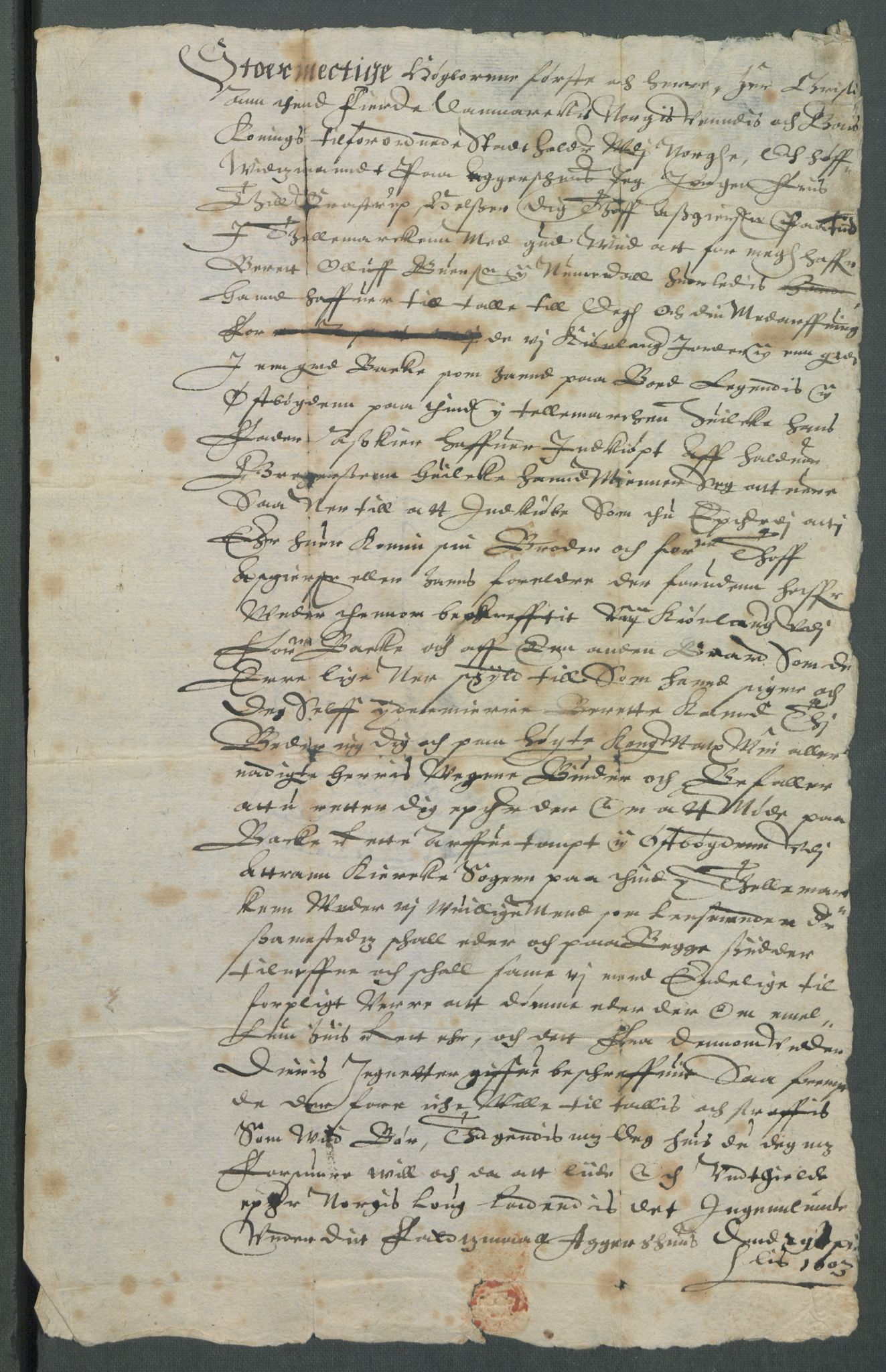 Riksarkivets diplomsamling, AV/RA-EA-5965/F02/L0112: Dokumenter, 1603, p. 22