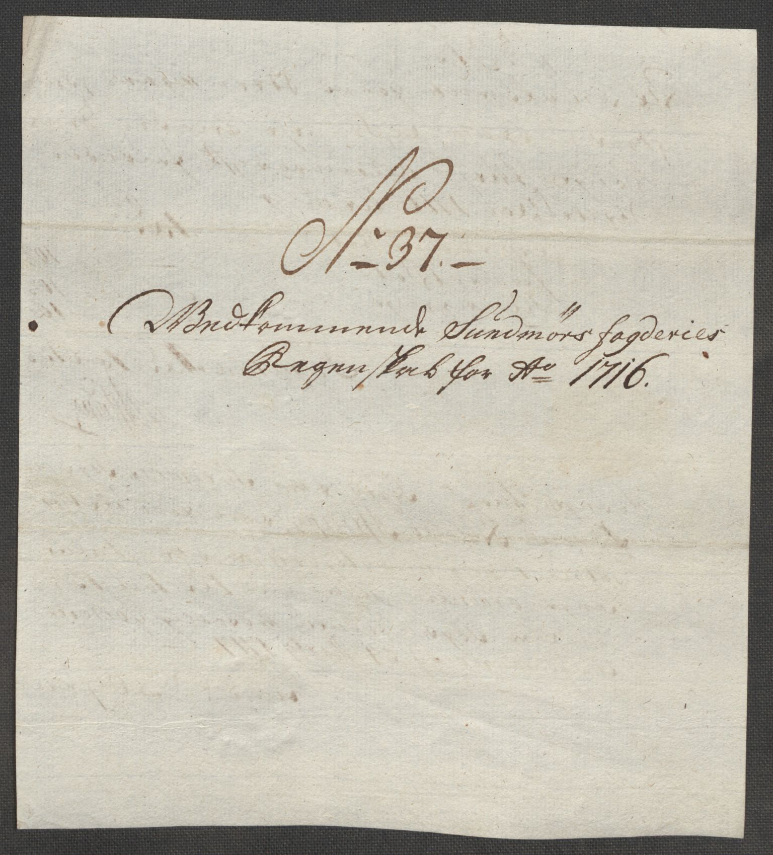 Rentekammeret inntil 1814, Reviderte regnskaper, Fogderegnskap, AV/RA-EA-4092/R54/L3568: Fogderegnskap Sunnmøre, 1716, p. 183