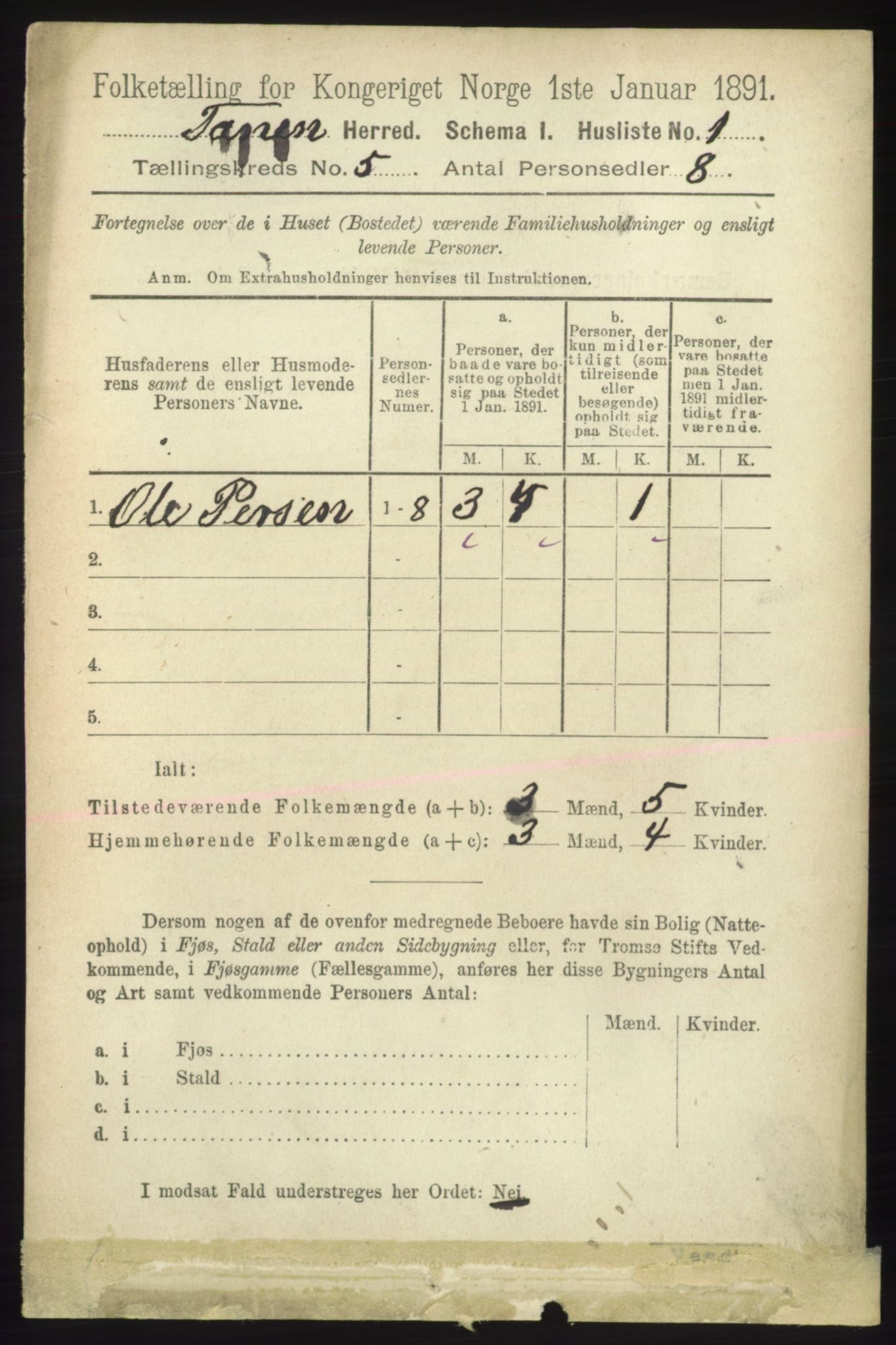 RA, 1891 census for 2025 Tana, 1891, p. 1869