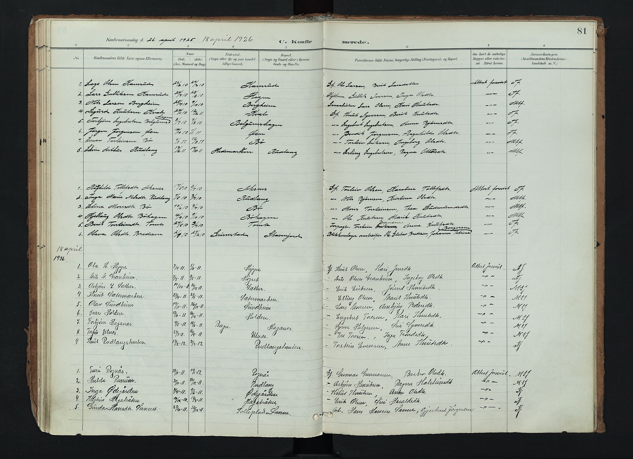 Nord-Aurdal prestekontor, SAH/PREST-132/H/Ha/Haa/L0017: Parish register (official) no. 17, 1897-1926, p. 81