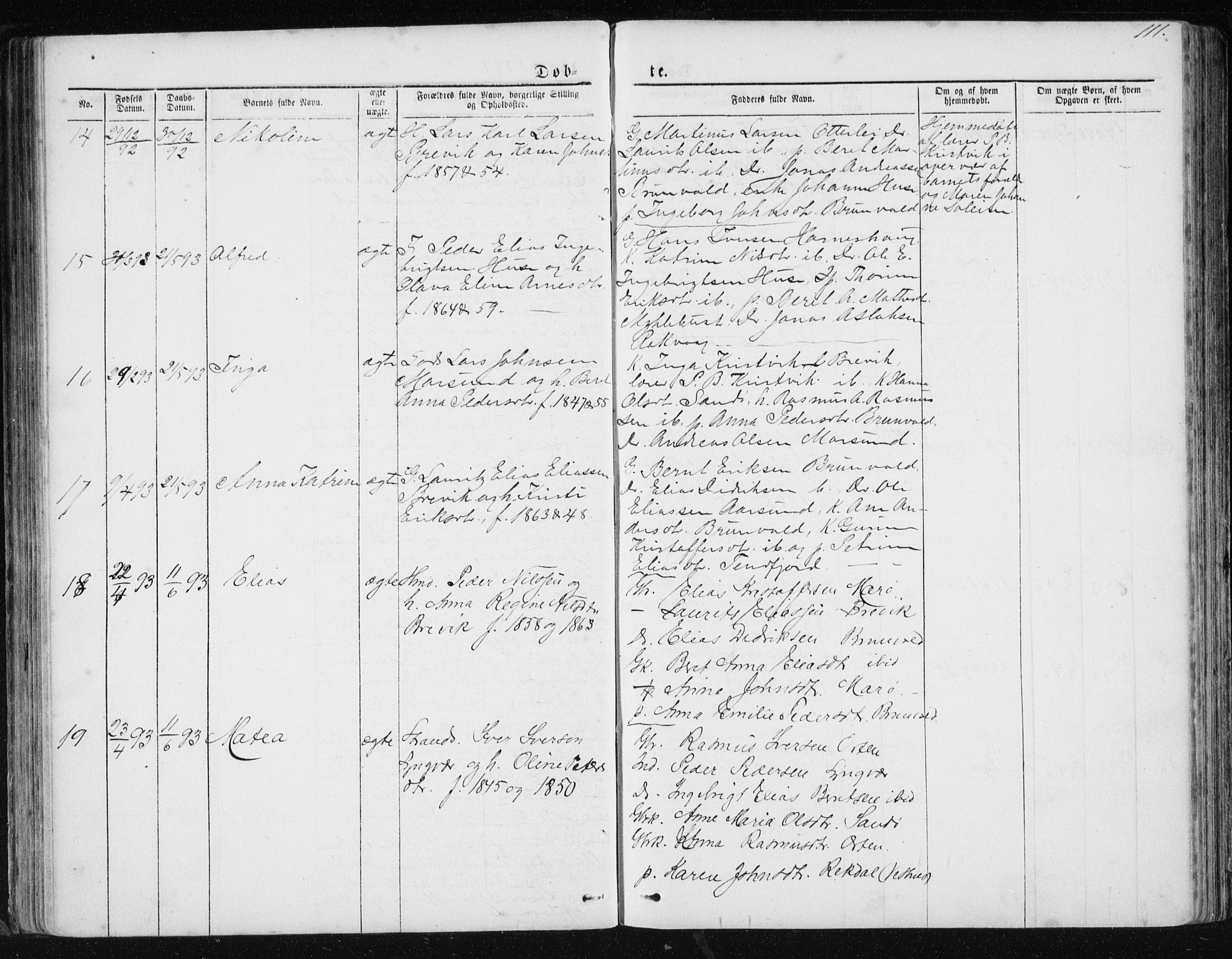 Ministerialprotokoller, klokkerbøker og fødselsregistre - Møre og Romsdal, AV/SAT-A-1454/561/L0732: Parish register (copy) no. 561C02, 1867-1900, p. 111