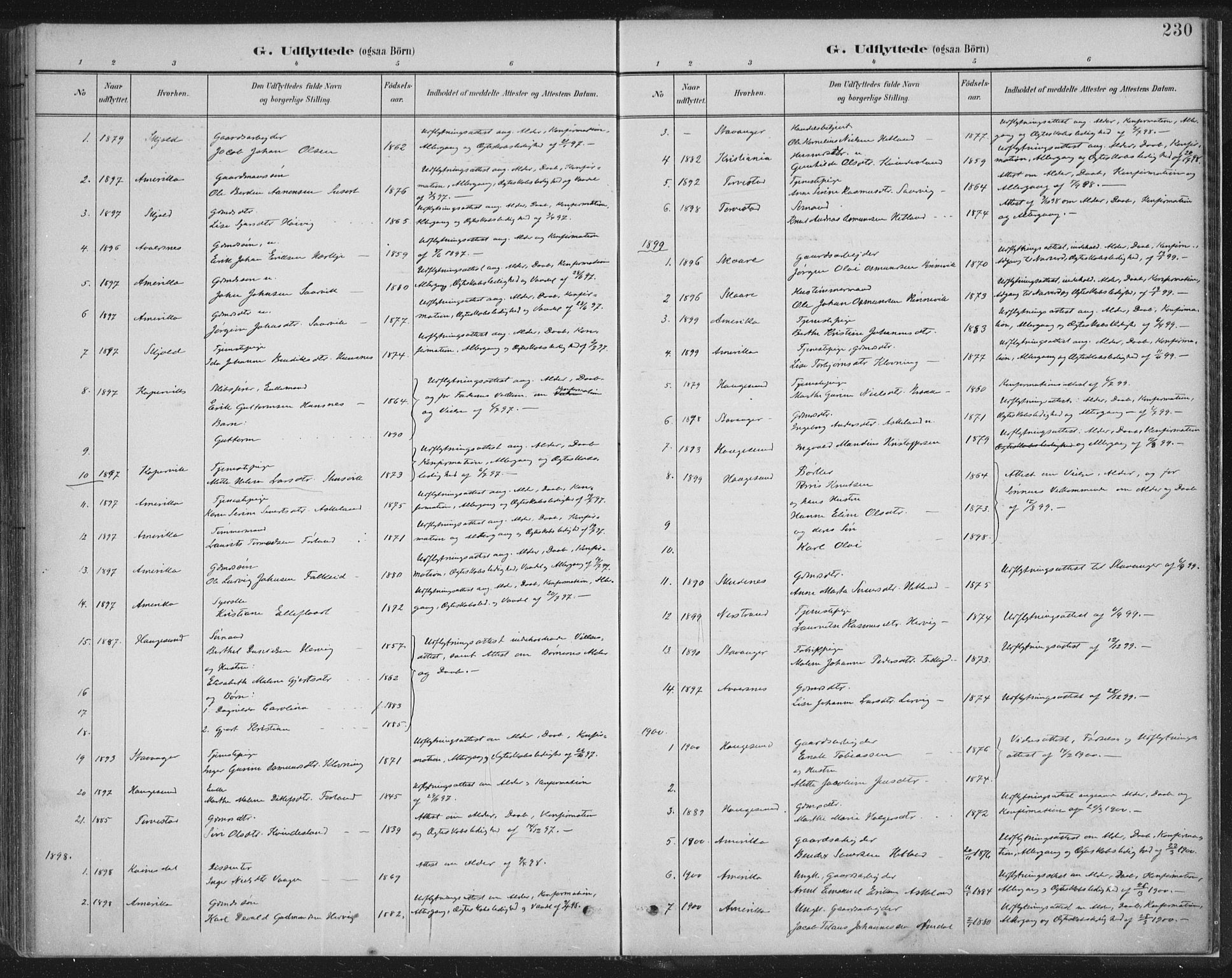 Tysvær sokneprestkontor, AV/SAST-A -101864/H/Ha/Haa/L0008: Parish register (official) no. A 8, 1897-1918, p. 230