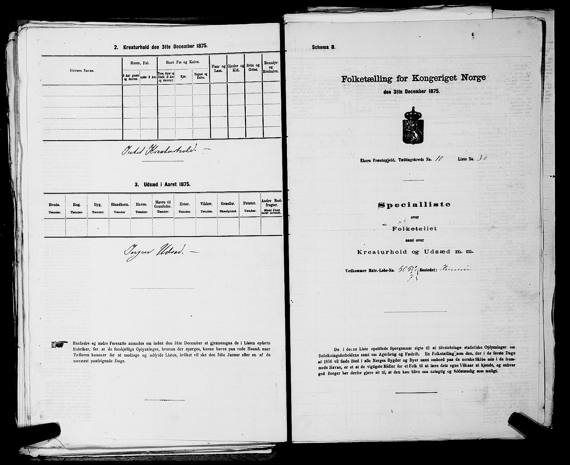 SAKO, 1875 census for 0624P Eiker, 1875, p. 1713