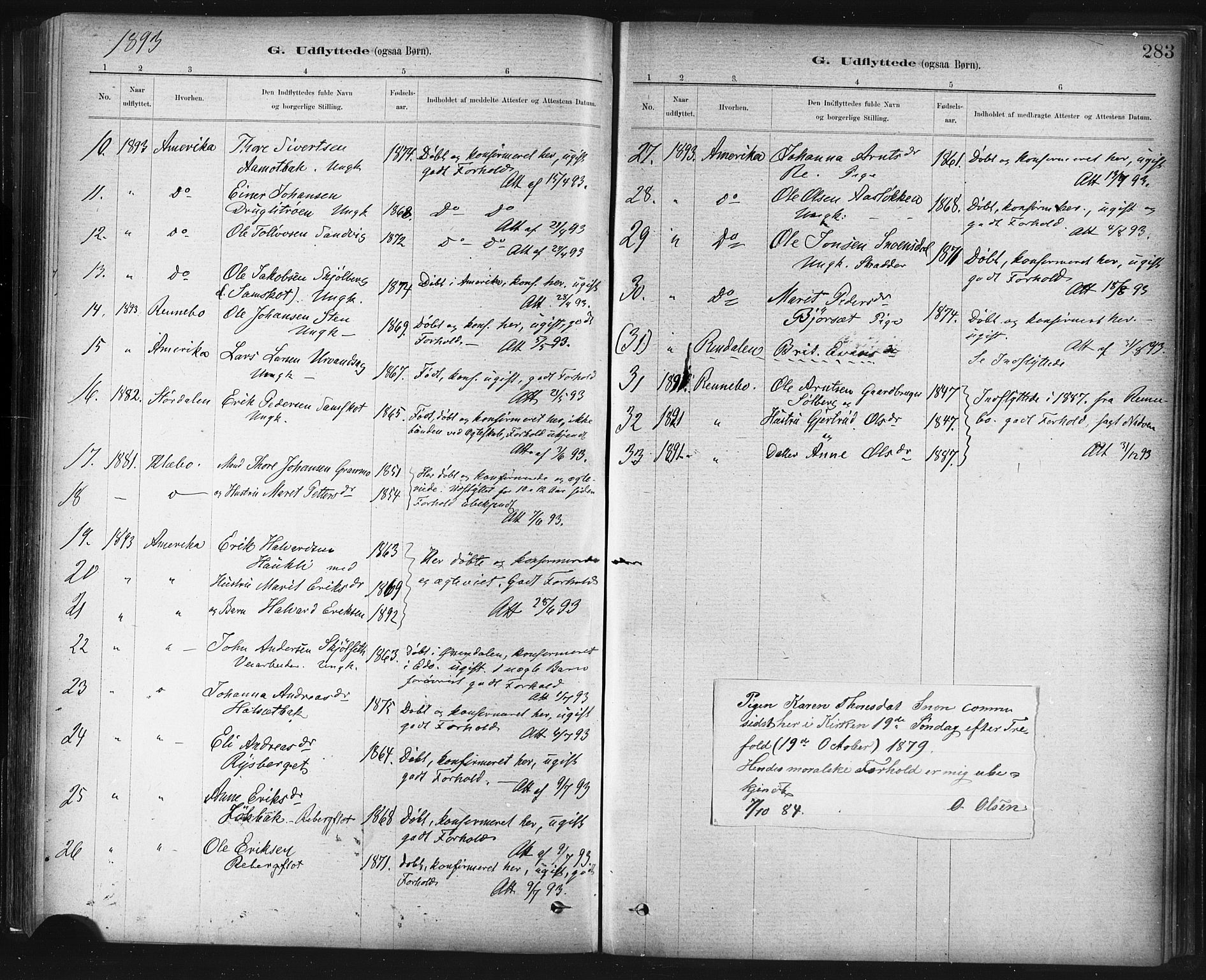 Ministerialprotokoller, klokkerbøker og fødselsregistre - Sør-Trøndelag, SAT/A-1456/672/L0857: Parish register (official) no. 672A09, 1882-1893, p. 283