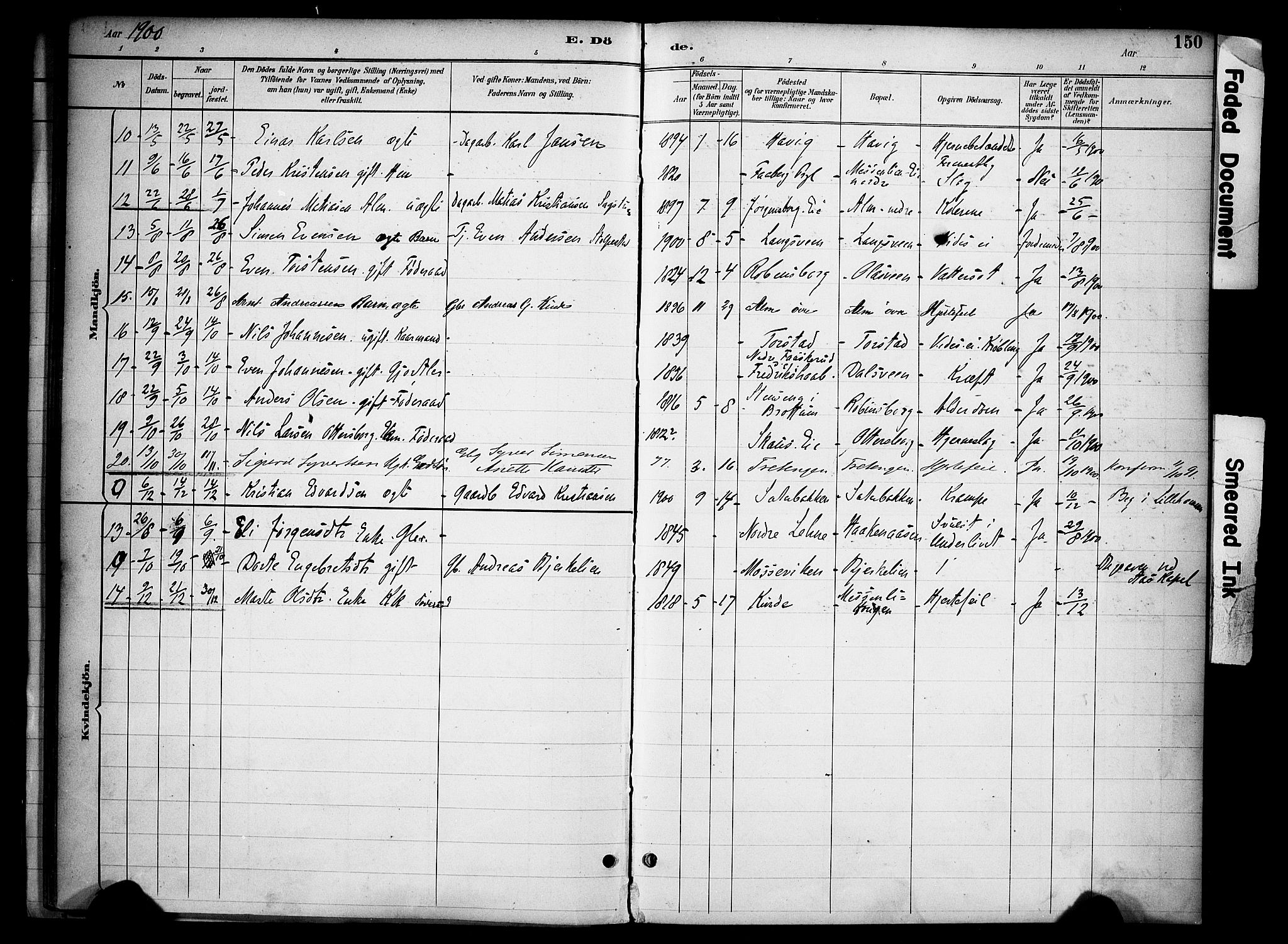 Ringsaker prestekontor, SAH/PREST-014/K/Ka/L0015: Parish register (official) no. 15, 1891-1904, p. 150