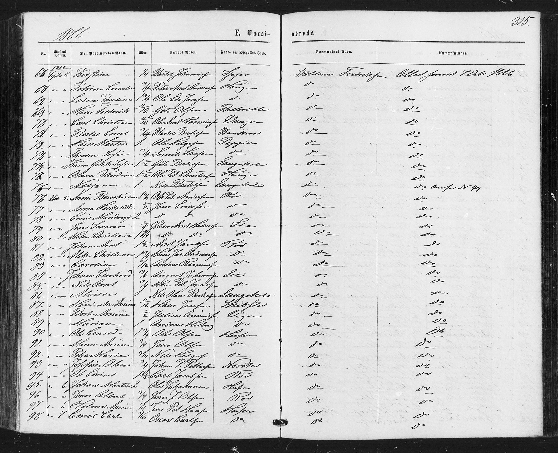 Hvaler prestekontor Kirkebøker, AV/SAO-A-2001/F/Fa/L0007: Parish register (official) no. I 7, 1864-1878, p. 315