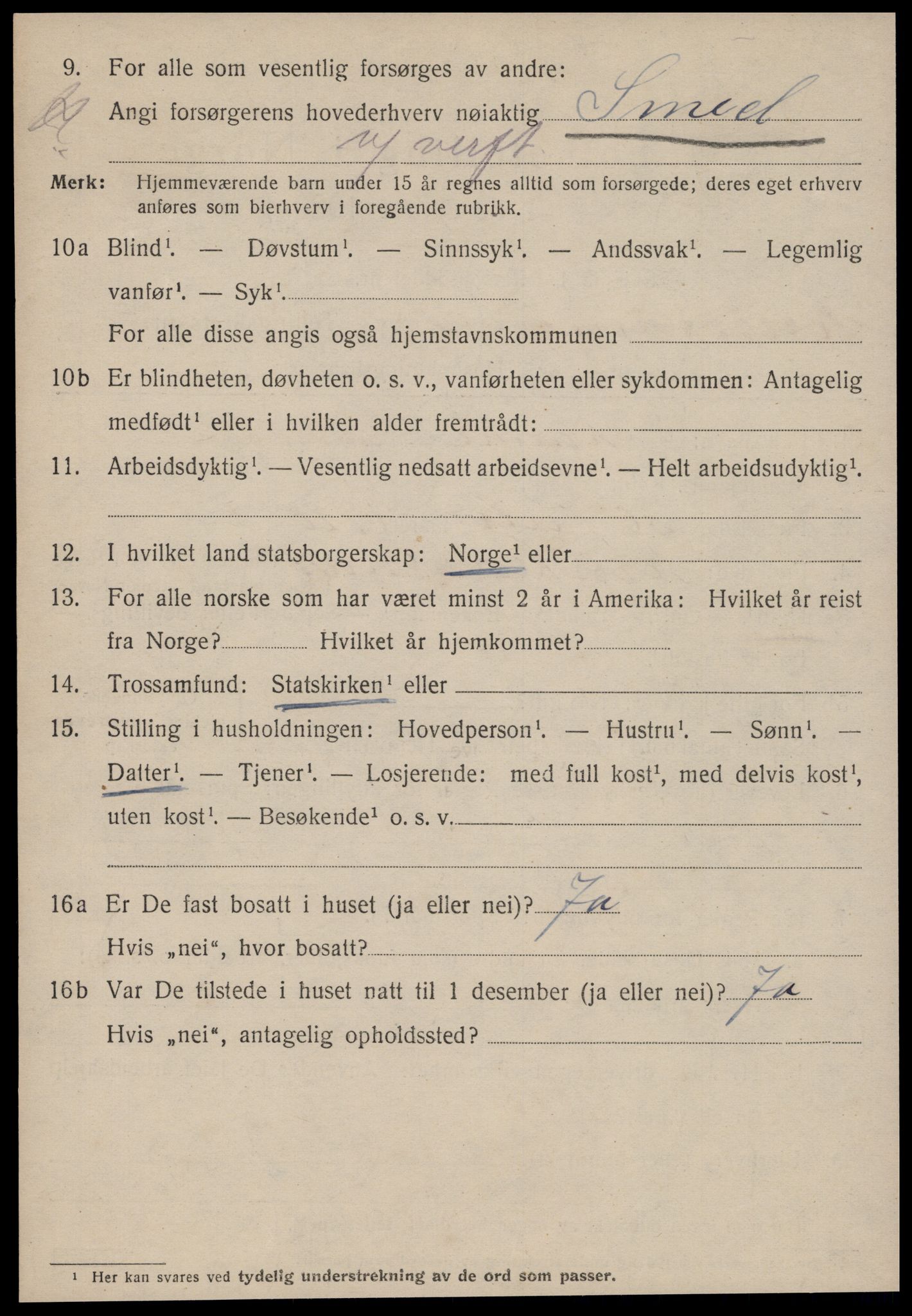 SAT, 1920 census for Kristiansund, 1920, p. 40502