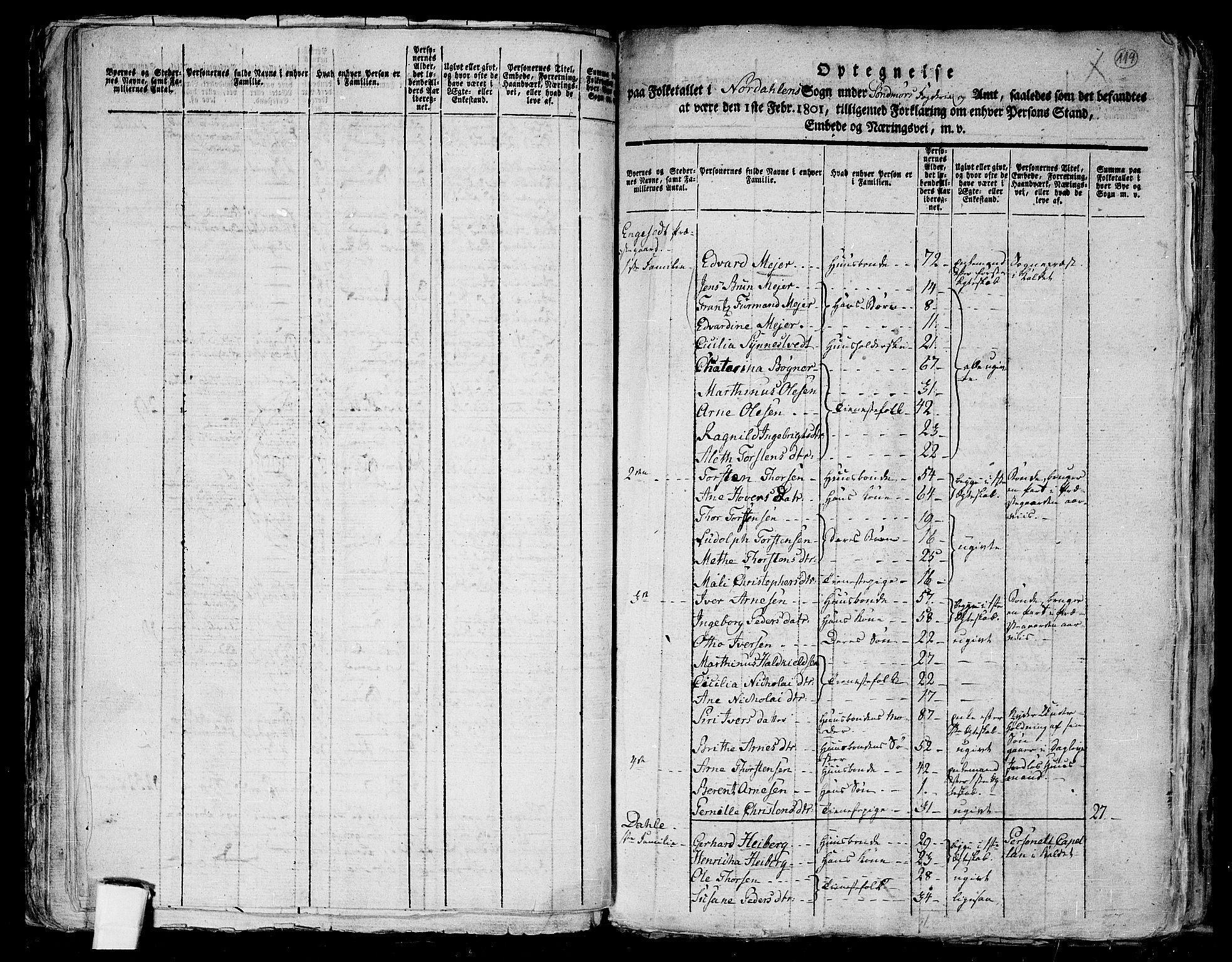 RA, 1801 census for 1524P Norddal, 1801, p. 118b-119a