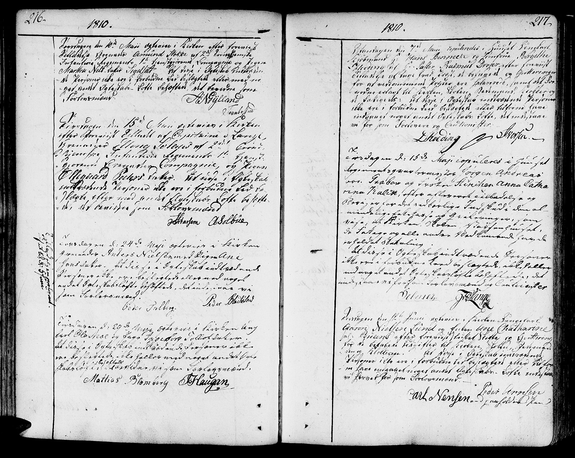 Ministerialprotokoller, klokkerbøker og fødselsregistre - Sør-Trøndelag, SAT/A-1456/602/L0105: Parish register (official) no. 602A03, 1774-1814, p. 216-217