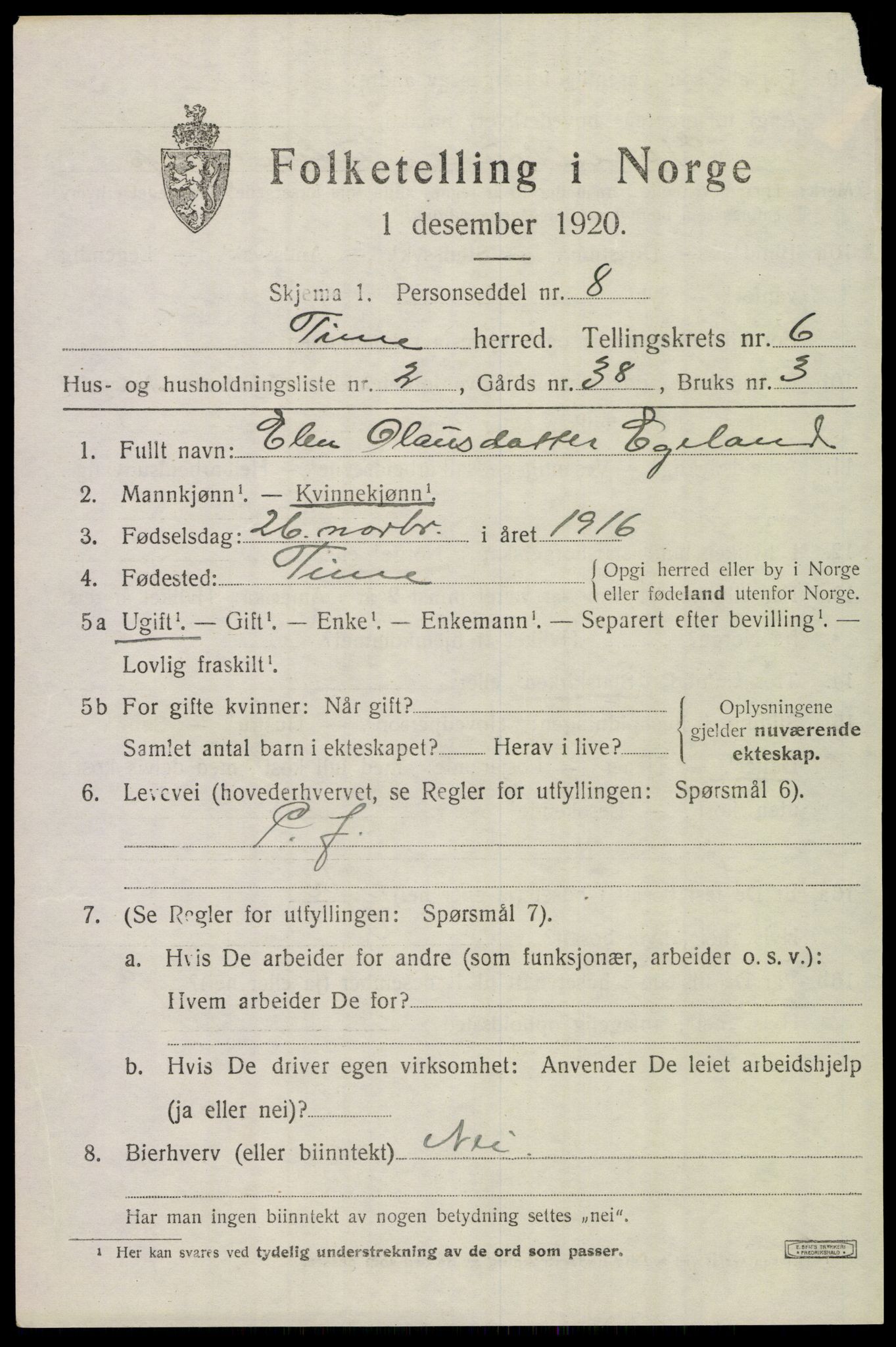 SAST, 1920 census for Time, 1920, p. 6989