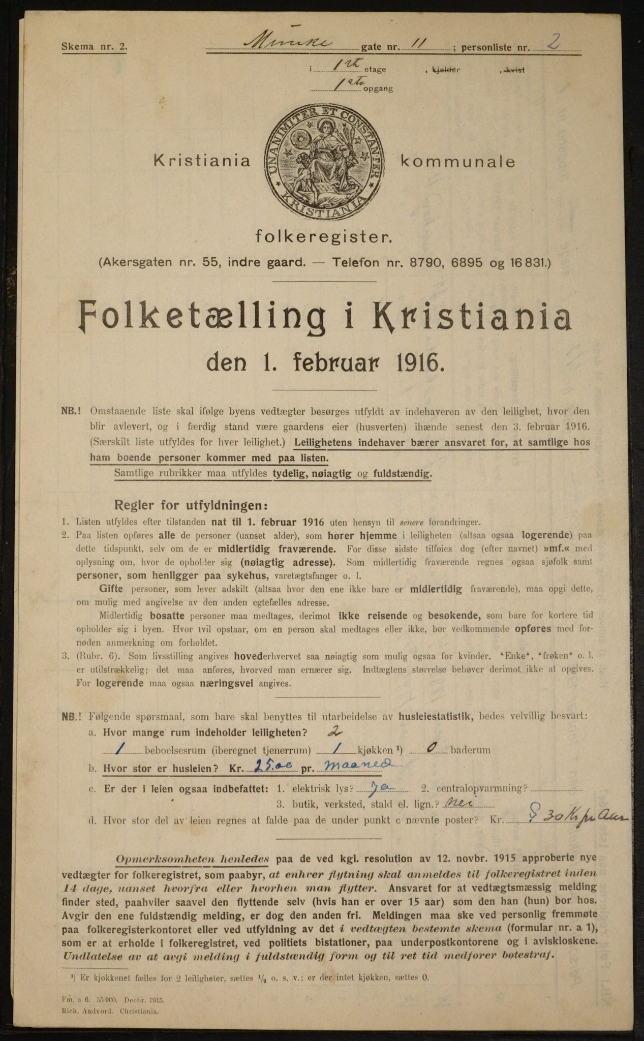 OBA, Municipal Census 1916 for Kristiania, 1916, p. 69796