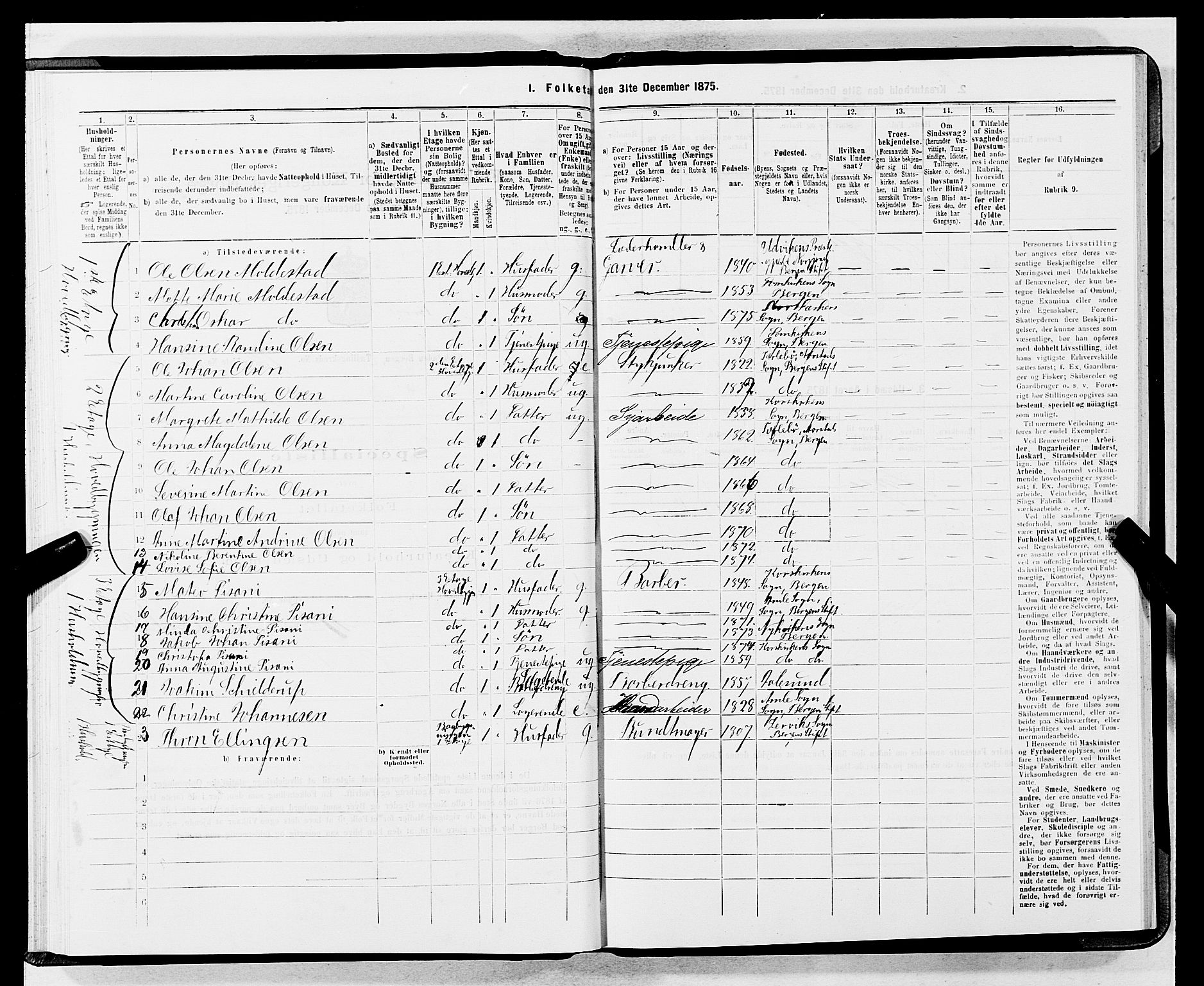 SAB, 1875 census for 1301 Bergen, 1875, p. 3826