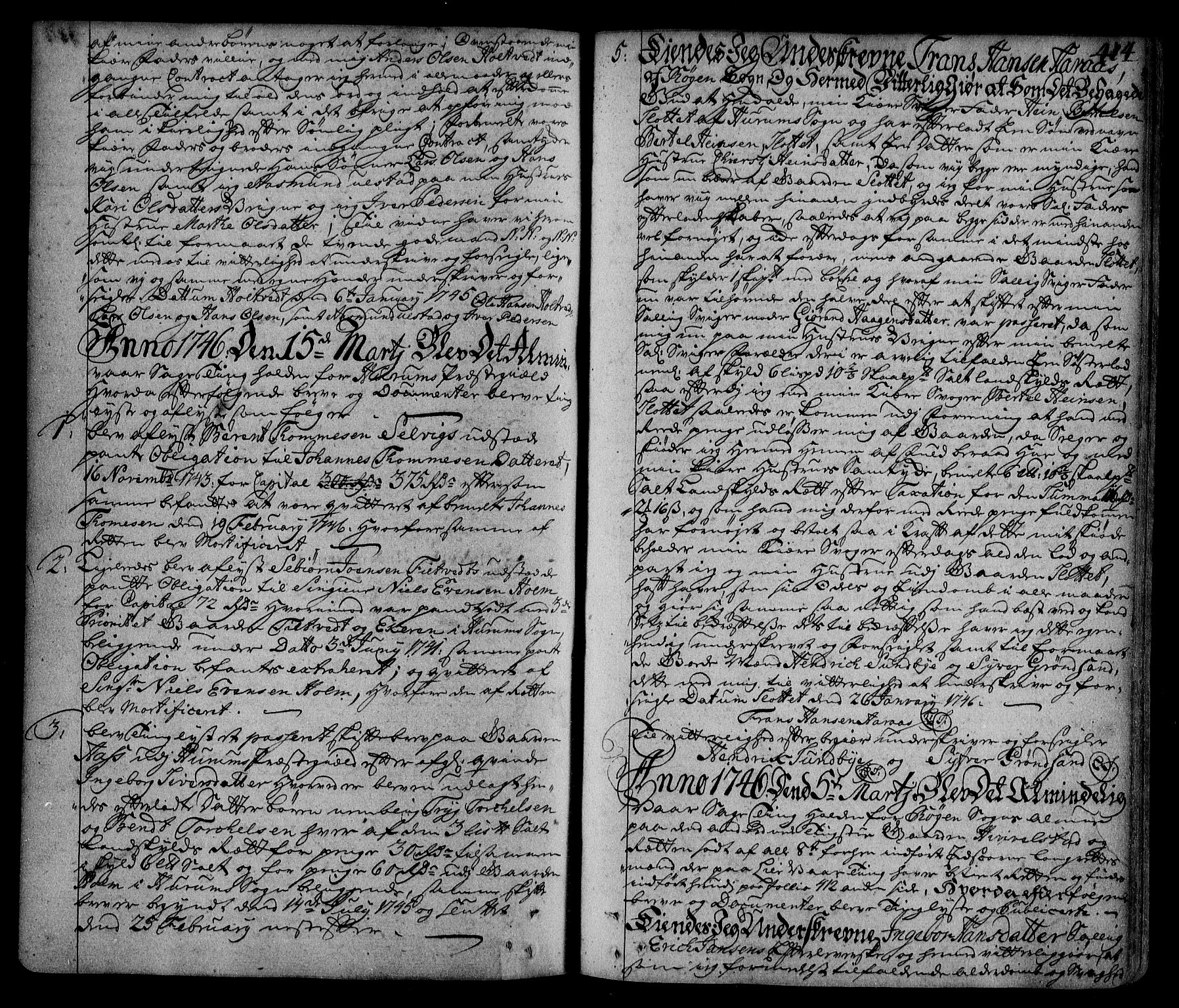 Lier, Røyken og Hurum sorenskriveri, AV/SAKO-A-89/G/Ga/Gaa/L0002: Mortgage book no. II, 1725-1755, p. 414