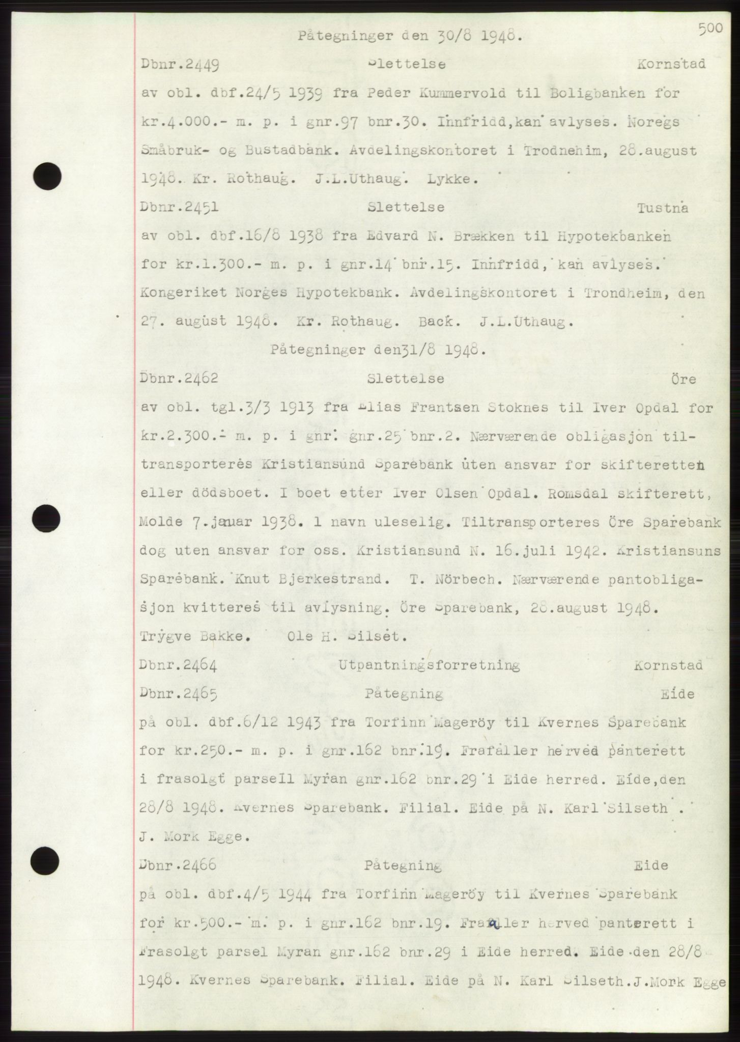 Nordmøre sorenskriveri, SAT/A-4132/1/2/2Ca: Mortgage book no. C82b, 1946-1951, Diary no: : 2449/1948