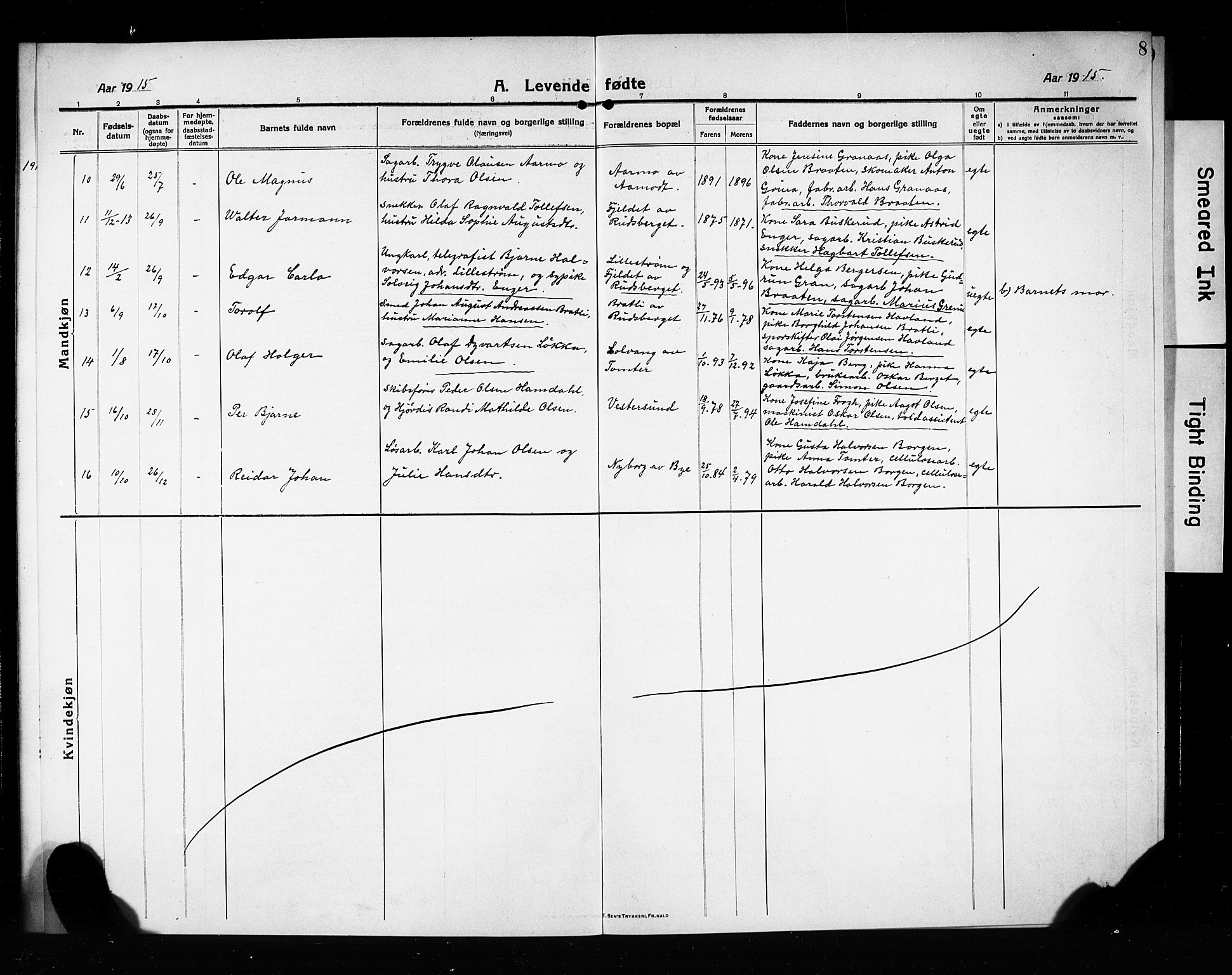 Fet prestekontor Kirkebøker, AV/SAO-A-10370a/G/Gb/L0006: Parish register (copy) no. II 6, 1914-1925, p. 8