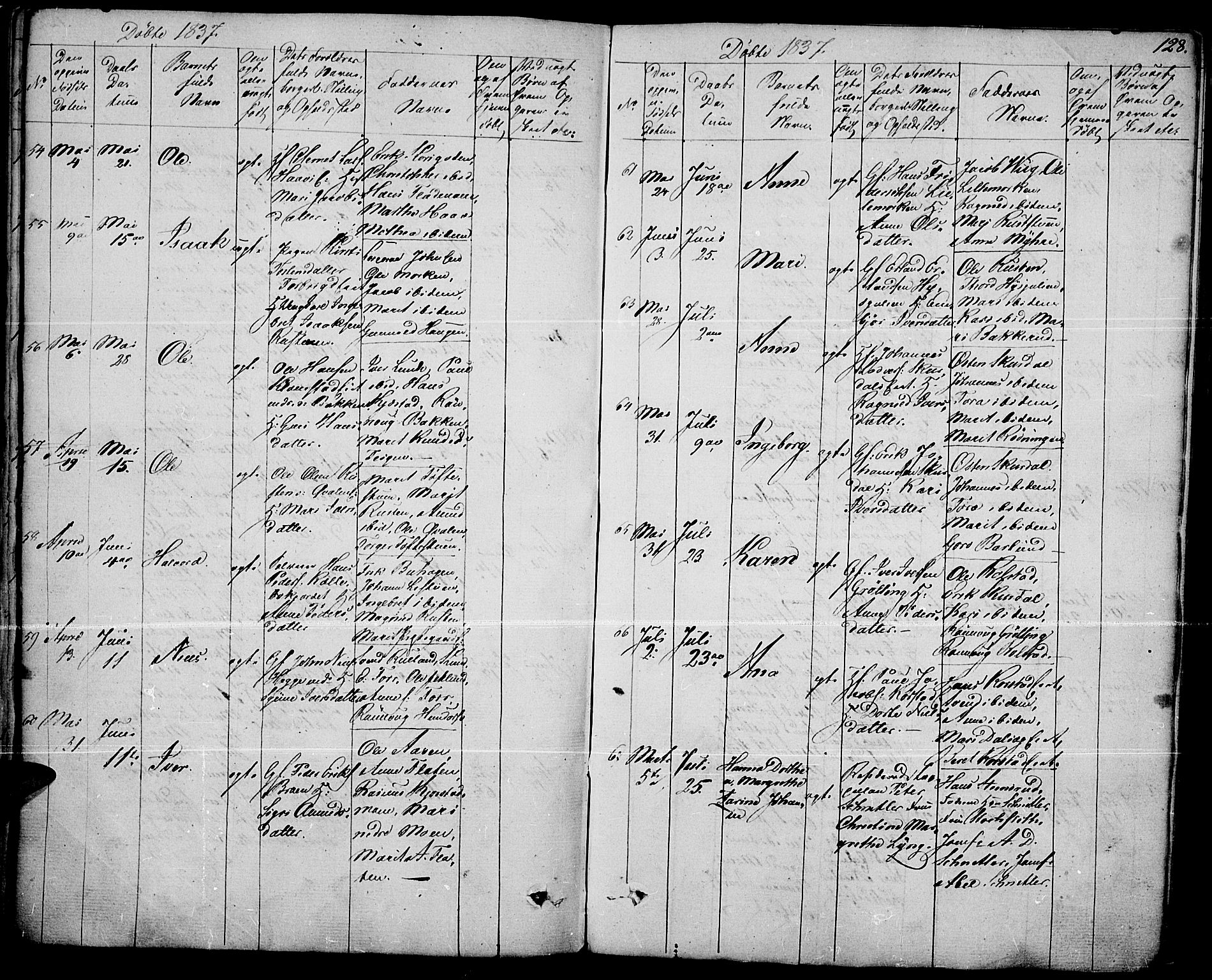 Fron prestekontor, AV/SAH-PREST-078/H/Ha/Haa/L0003: Parish register (official) no. 3, 1828-1838, p. 128