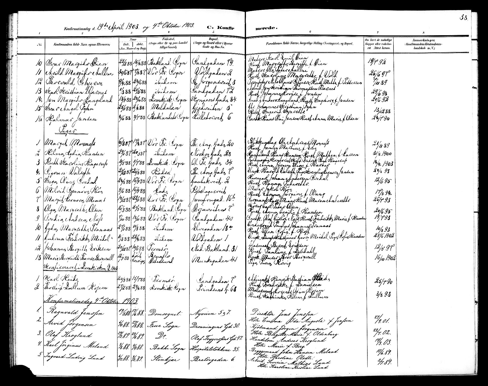 Ministerialprotokoller, klokkerbøker og fødselsregistre - Sør-Trøndelag, SAT/A-1456/602/L0144: Parish register (copy) no. 602C12, 1897-1905, p. 38