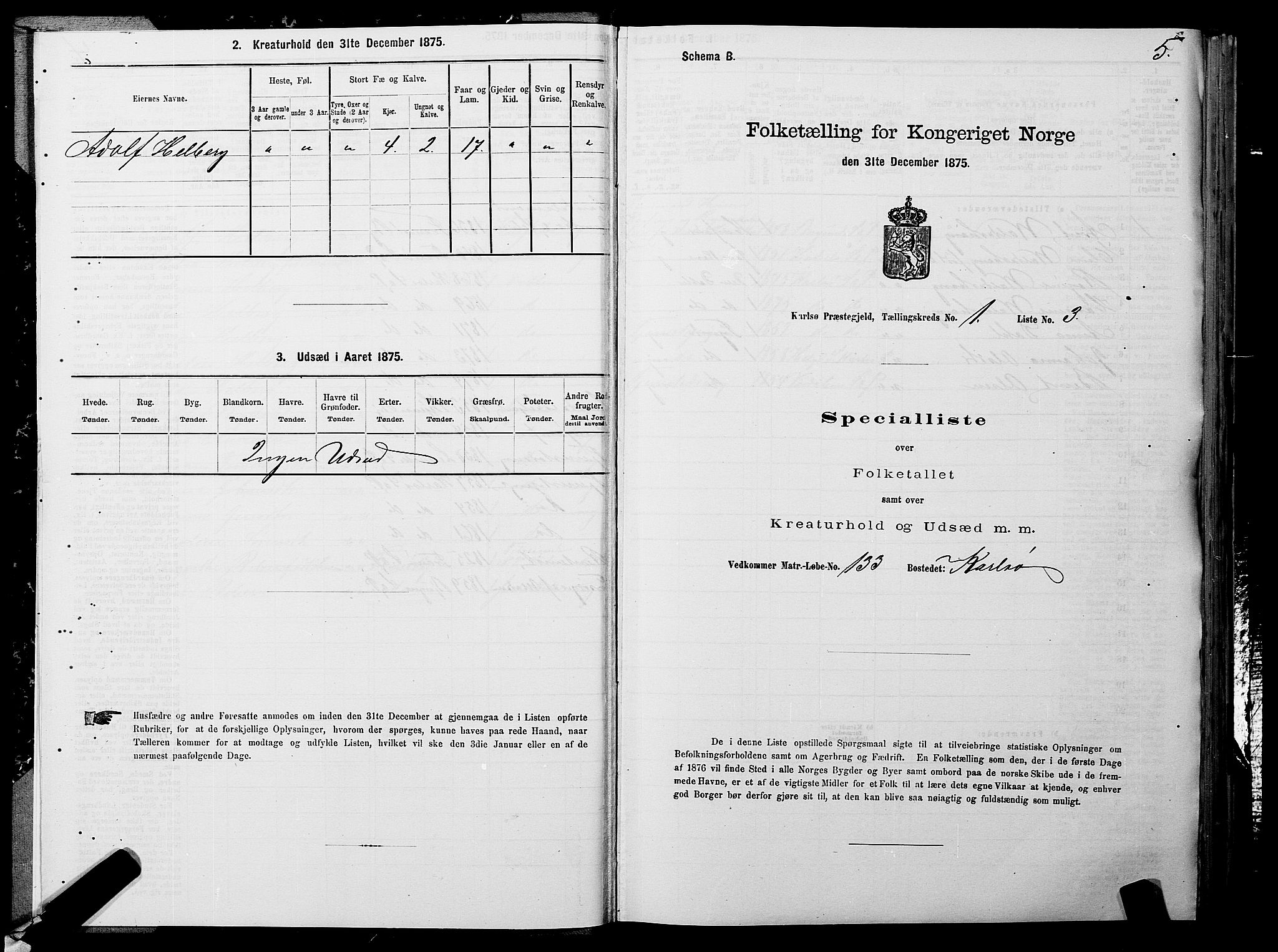 SATØ, 1875 census for 1936P Karlsøy, 1875, p. 1005