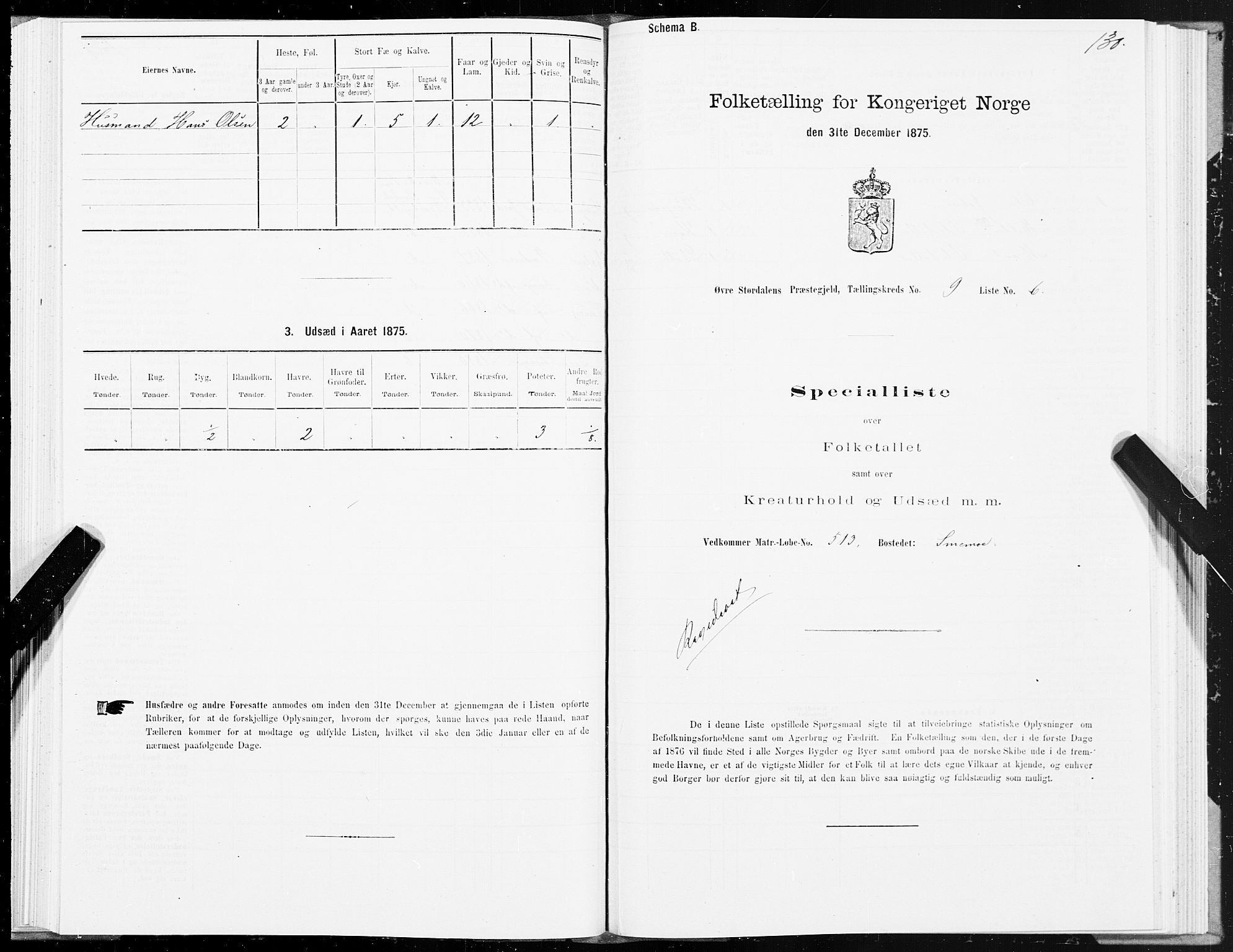 SAT, 1875 census for 1711P Øvre Stjørdal, 1875, p. 5130