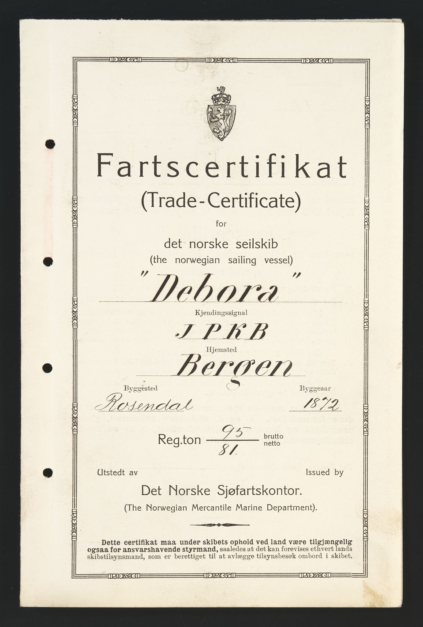 Sjøfartsdirektoratet med forløpere, skipsmapper slettede skip, AV/RA-S-4998/F/Fa/L0235: --, 1847-1930, p. 246