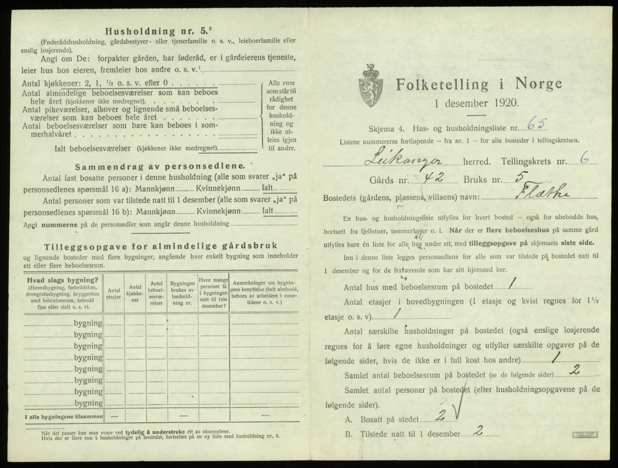 SAB, 1920 census for Leikanger, 1920, p. 687