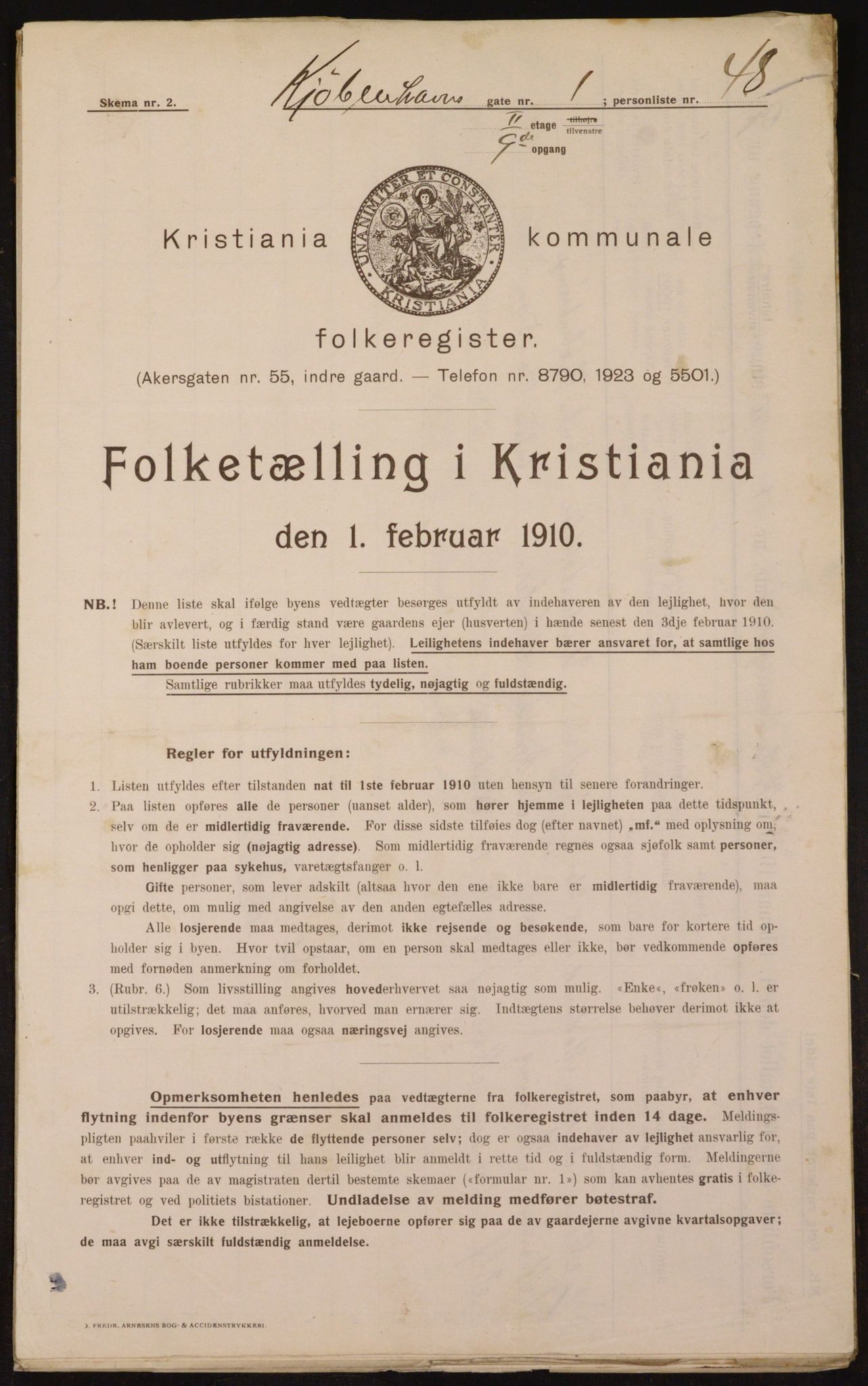 OBA, Municipal Census 1910 for Kristiania, 1910, p. 49840