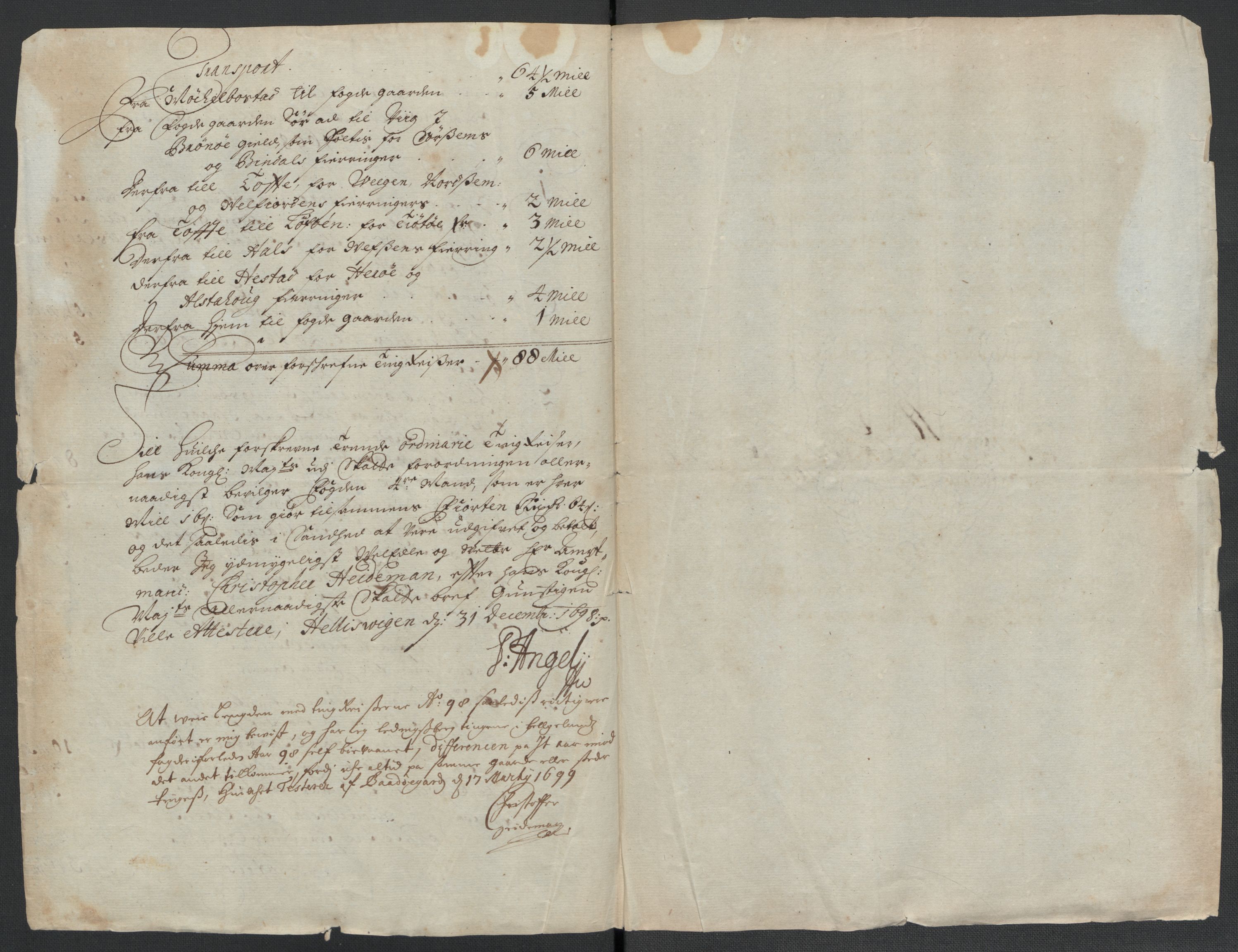 Rentekammeret inntil 1814, Reviderte regnskaper, Fogderegnskap, RA/EA-4092/R65/L4506: Fogderegnskap Helgeland, 1697-1698, p. 233