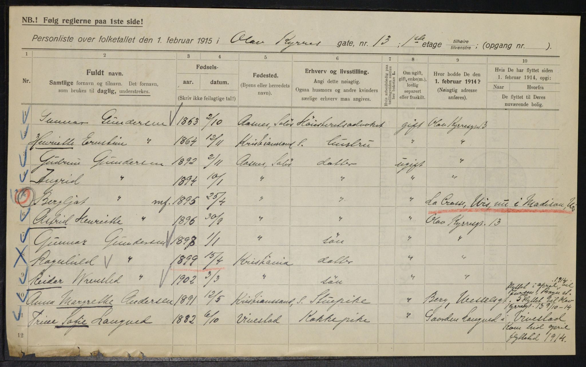 OBA, Municipal Census 1915 for Kristiania, 1915, p. 74824