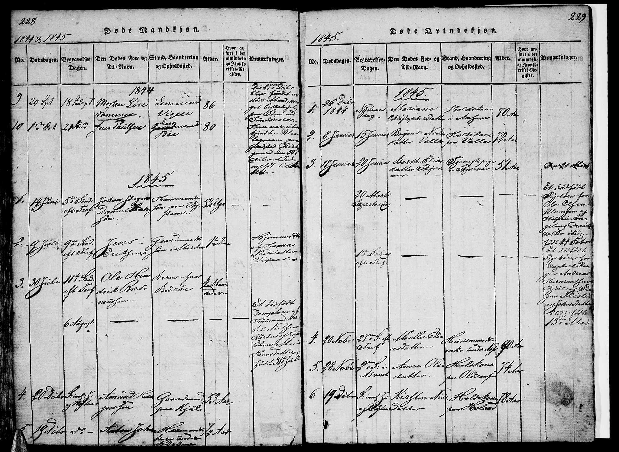 Ministerialprotokoller, klokkerbøker og fødselsregistre - Nordland, SAT/A-1459/816/L0239: Parish register (official) no. 816A05, 1820-1845, p. 228-229