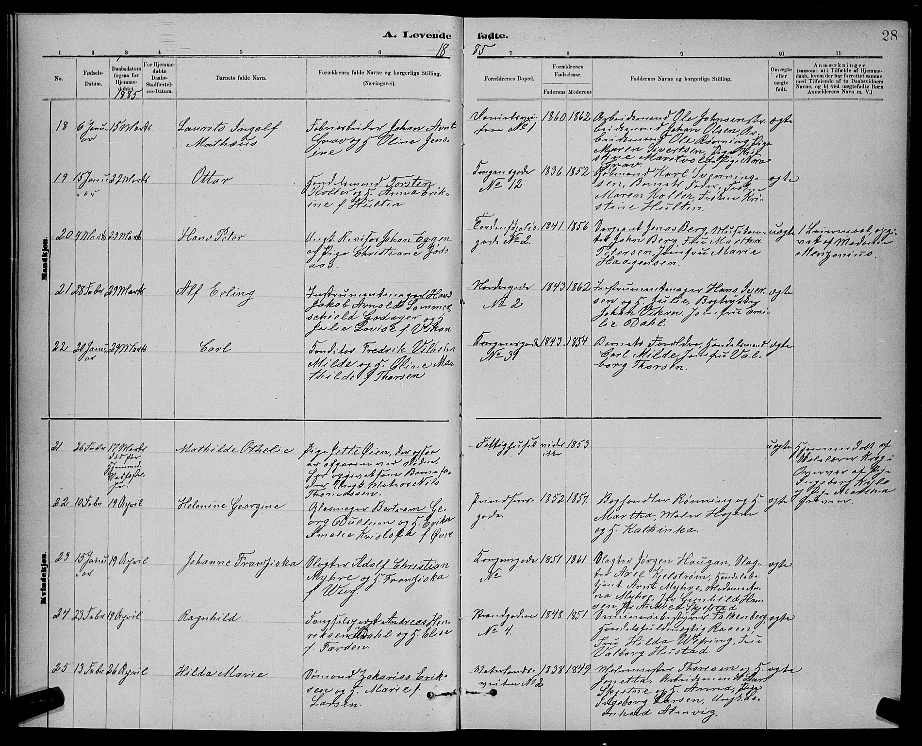 Ministerialprotokoller, klokkerbøker og fødselsregistre - Sør-Trøndelag, AV/SAT-A-1456/601/L0092: Parish register (copy) no. 601C10, 1884-1897, p. 28