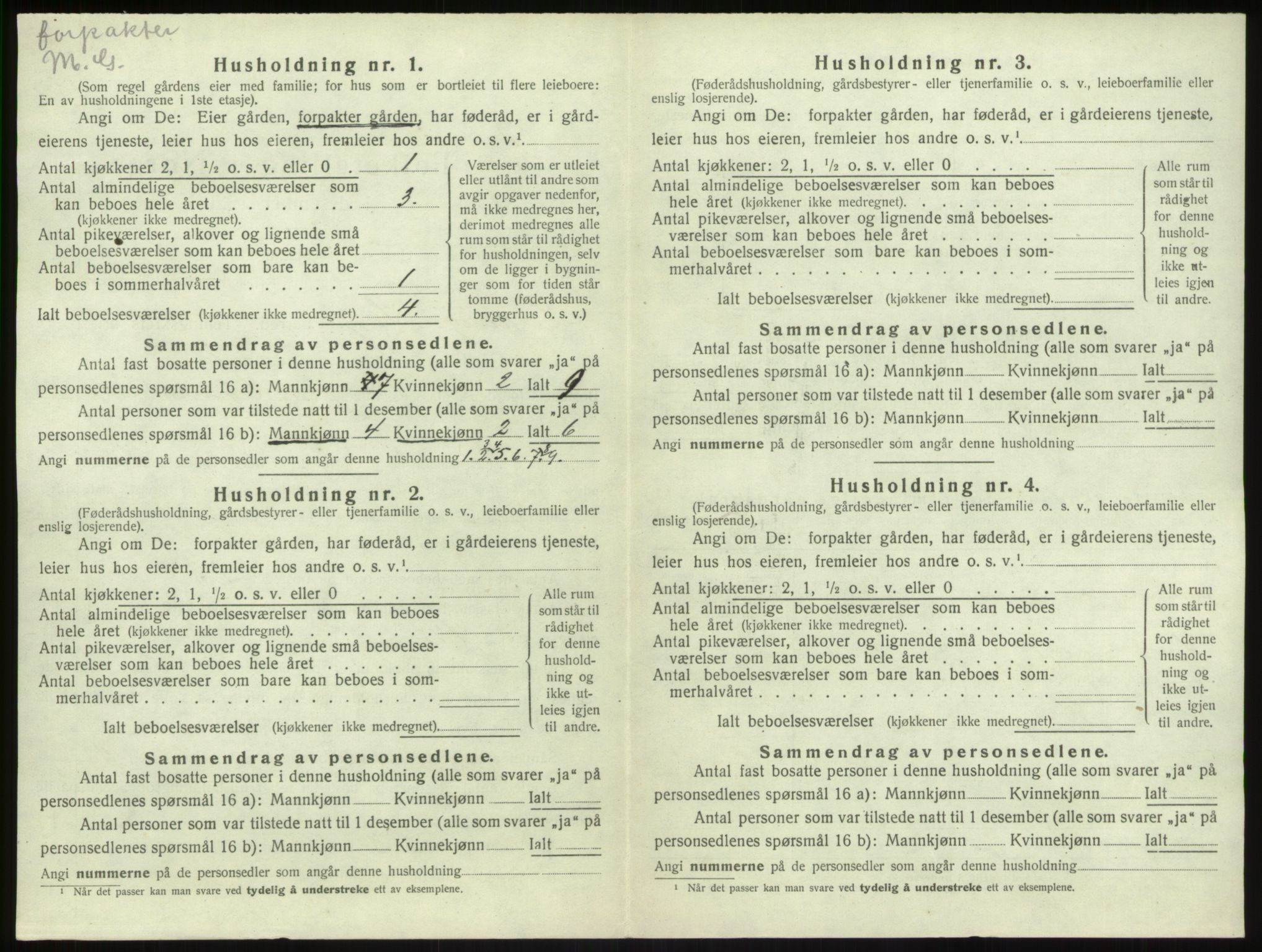 SAB, 1920 census for Leikanger, 1920, p. 541