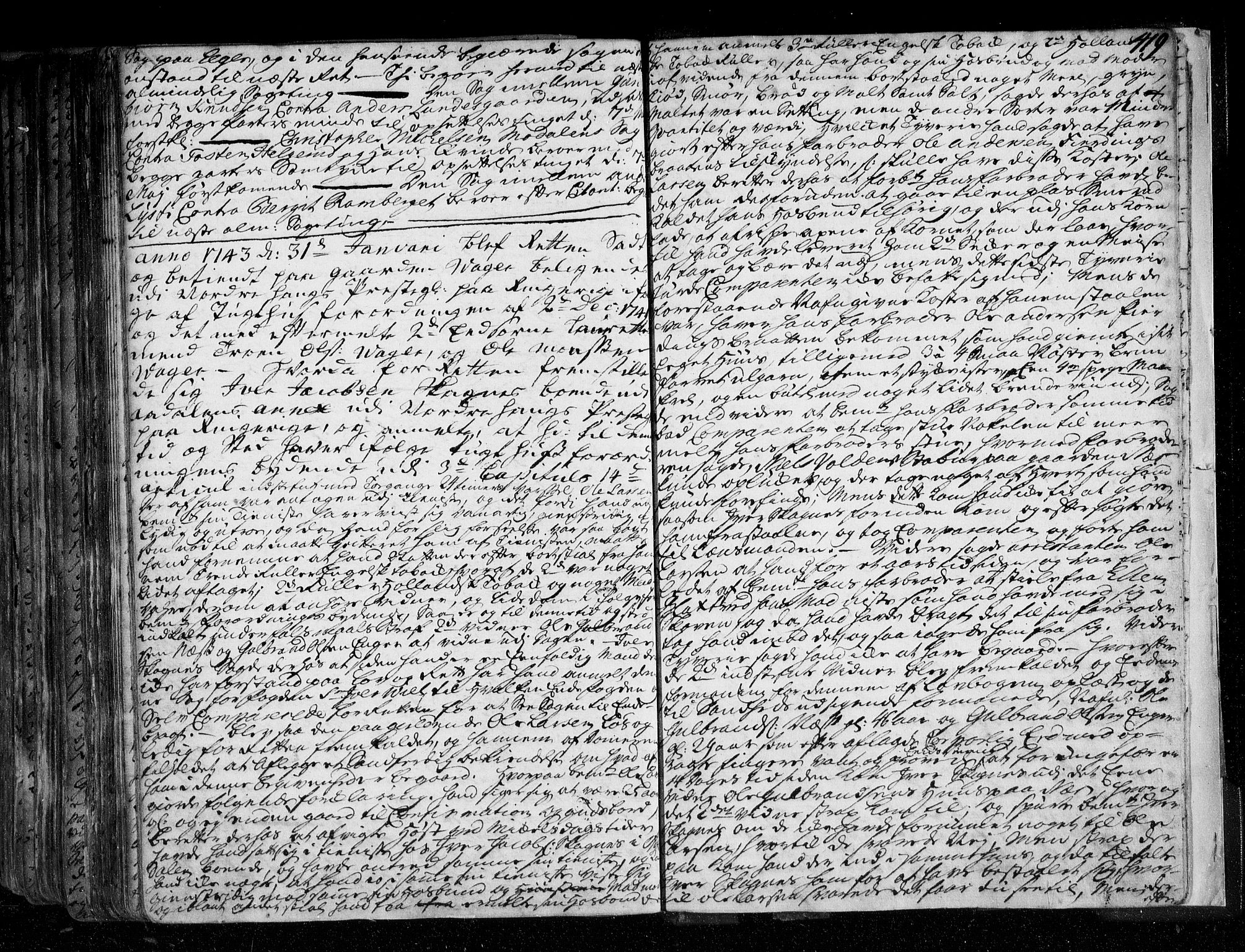Ringerike og Hallingdal sorenskriveri, AV/SAKO-A-81/F/Fa/Faa/L0038: Tingbok, 1741-1743, p. 419