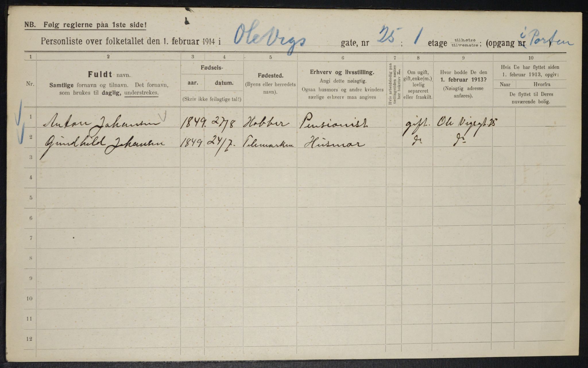 OBA, Municipal Census 1914 for Kristiania, 1914, p. 75768