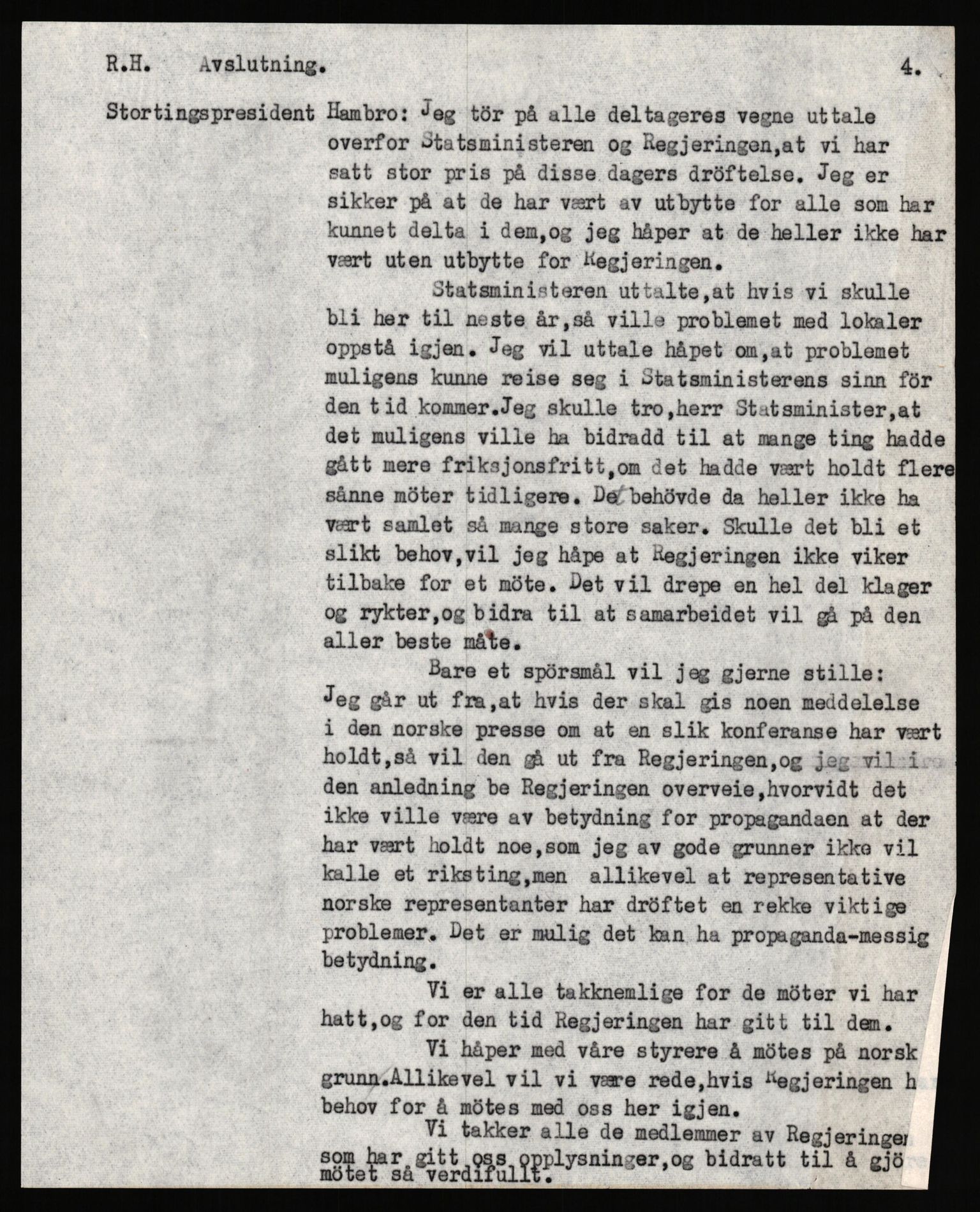 Undersøkelseskommisjonen av 1945, AV/RA-S-1566/D/Db/L0022: Regjeringens virksomhet - Regjeringens utenriks- og forsvarspolitikk, 1940-1945, p. 1305