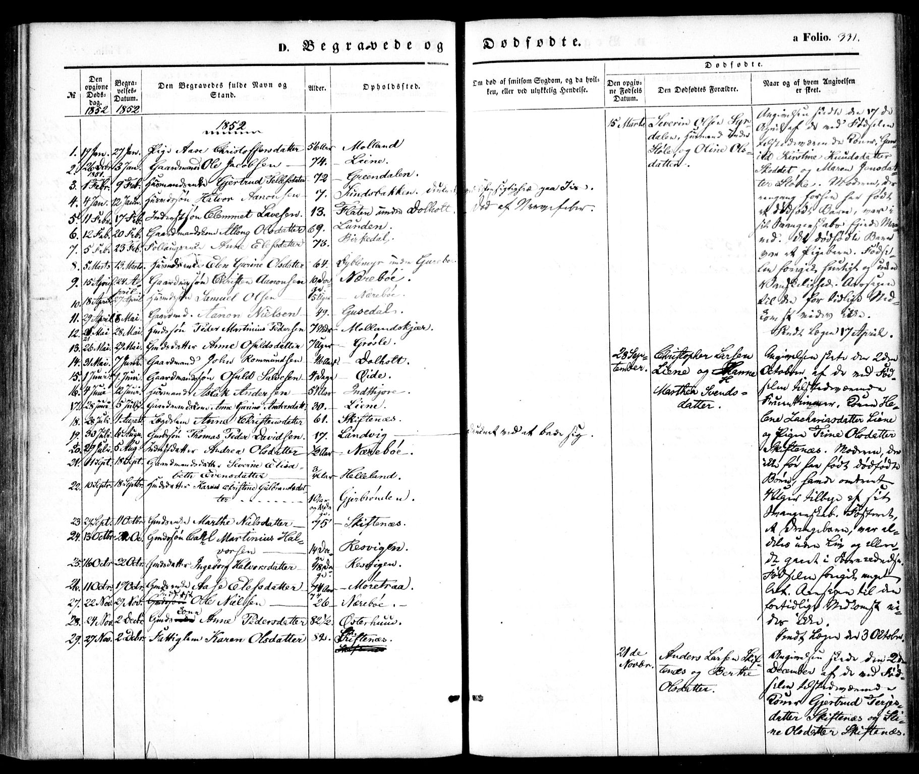 Hommedal sokneprestkontor, AV/SAK-1111-0023/F/Fa/Fab/L0004: Parish register (official) no. A 4, 1848-1860, p. 331