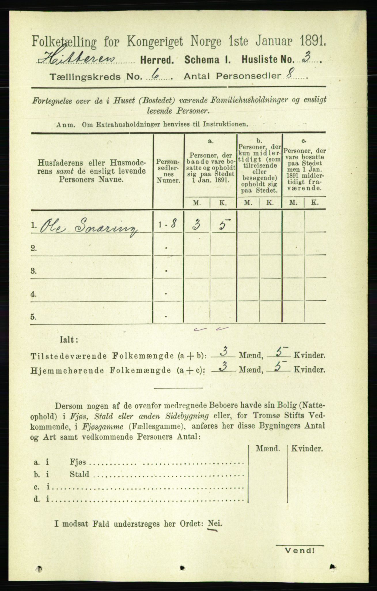 RA, 1891 census for 1617 Hitra, 1891, p. 1044