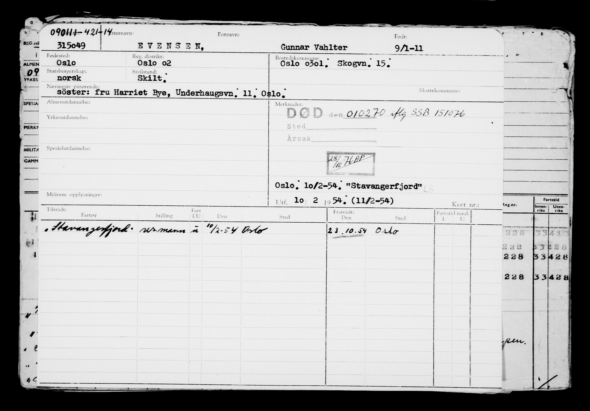 Direktoratet for sjømenn, AV/RA-S-3545/G/Gb/L0093: Hovedkort, 1910-1911, p. 509