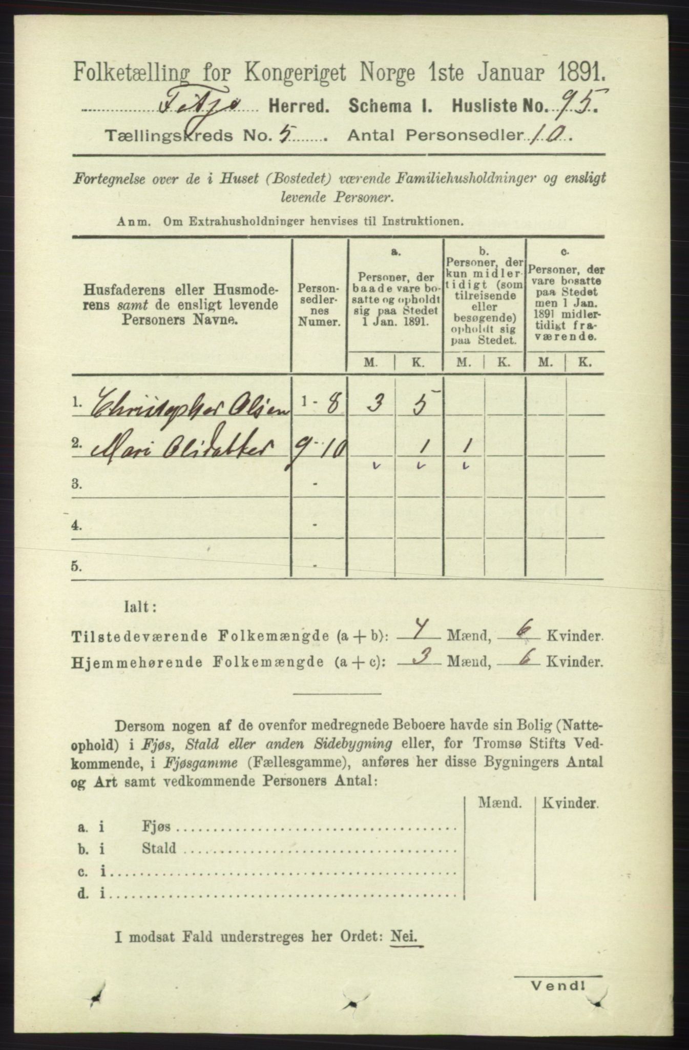 RA, 1891 census for 1222 Fitjar, 1891, p. 1771