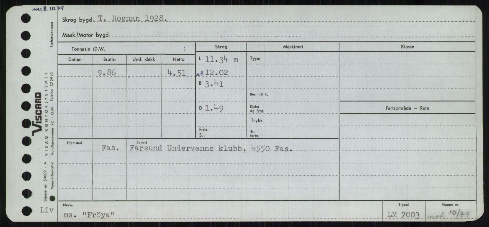 Sjøfartsdirektoratet med forløpere, Skipsmålingen, RA/S-1627/H/Ha/L0002/0001: Fartøy, Eik-Hill / Fartøy, Eik-F, p. 851