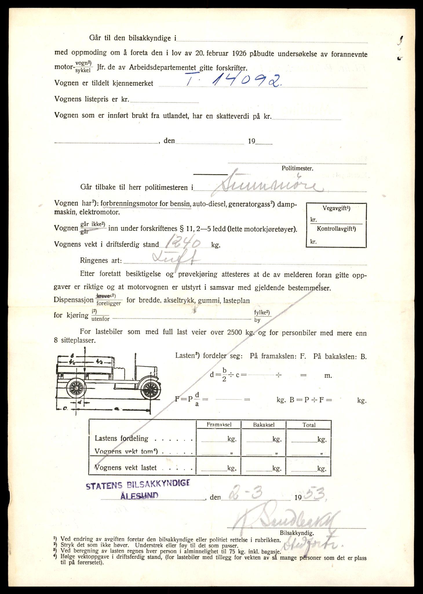 Møre og Romsdal vegkontor - Ålesund trafikkstasjon, AV/SAT-A-4099/F/Fe/L0043: Registreringskort for kjøretøy T 14080 - T 14204, 1927-1998, p. 274