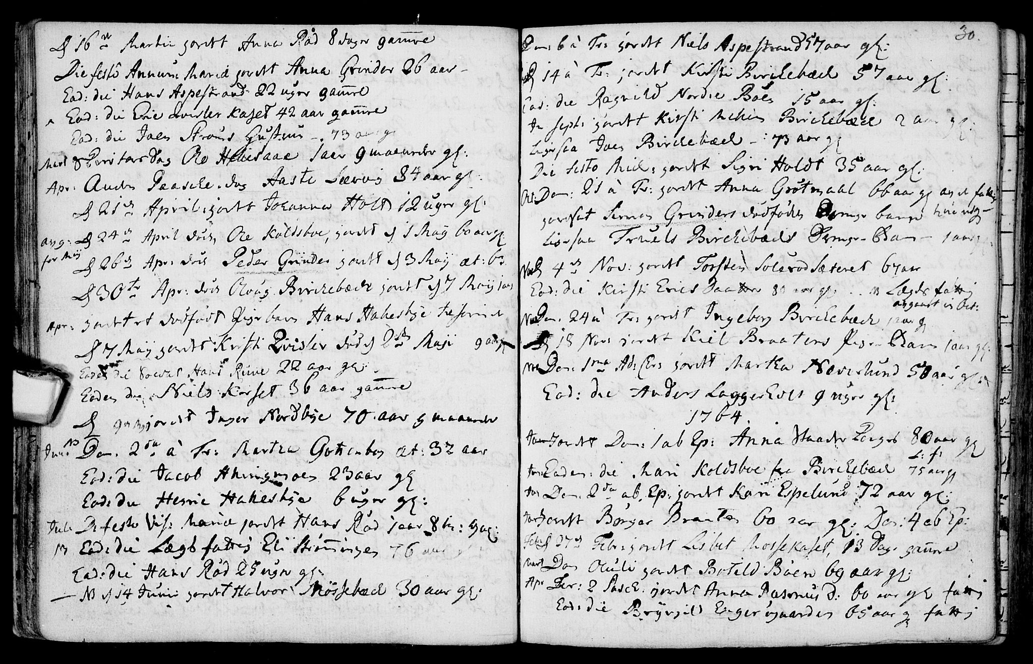 Aremark prestekontor Kirkebøker, SAO/A-10899/F/Fa/L0003: Parish register (official) no. I 3, 1745-1795, p. 30