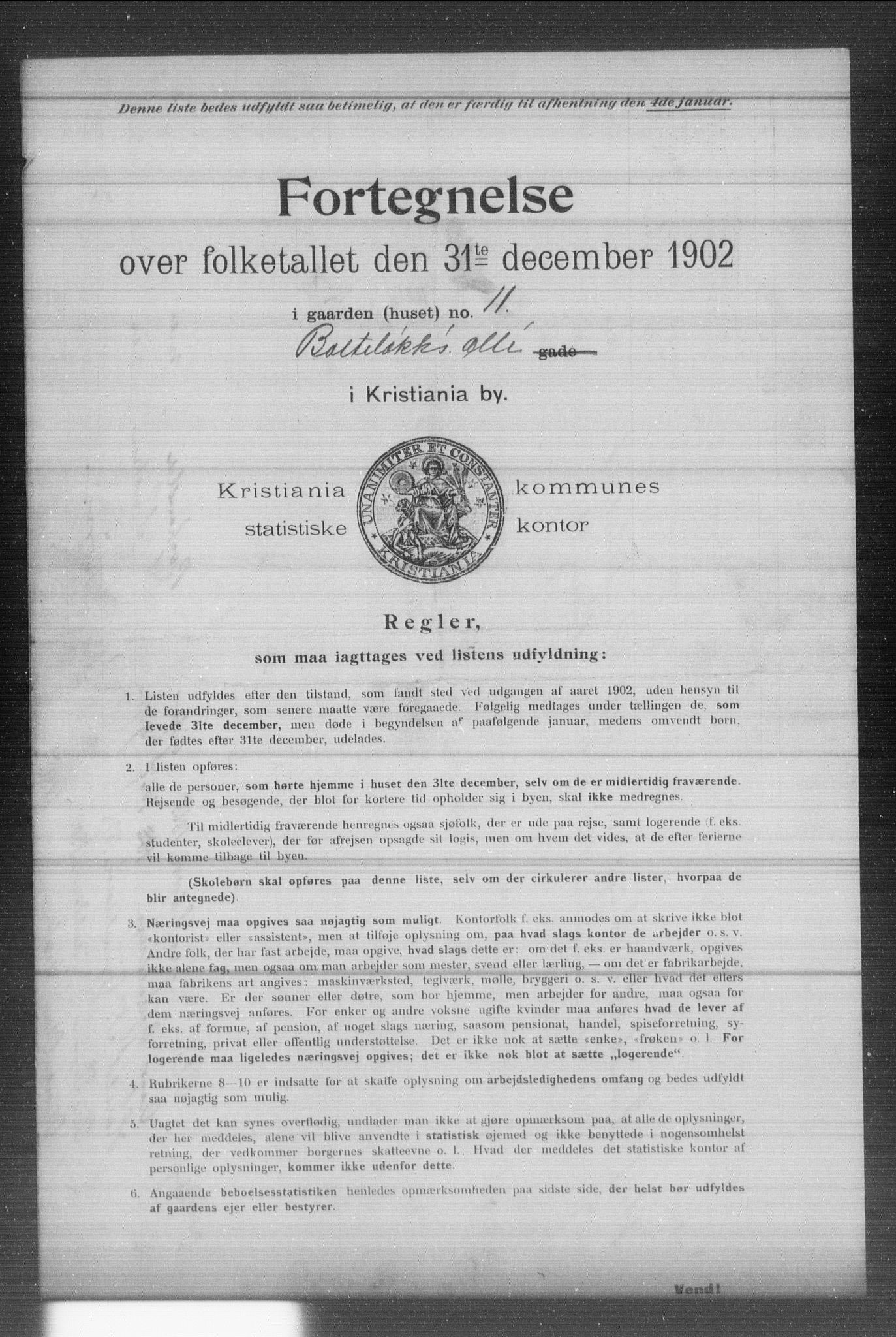 OBA, Municipal Census 1902 for Kristiania, 1902, p. 1525