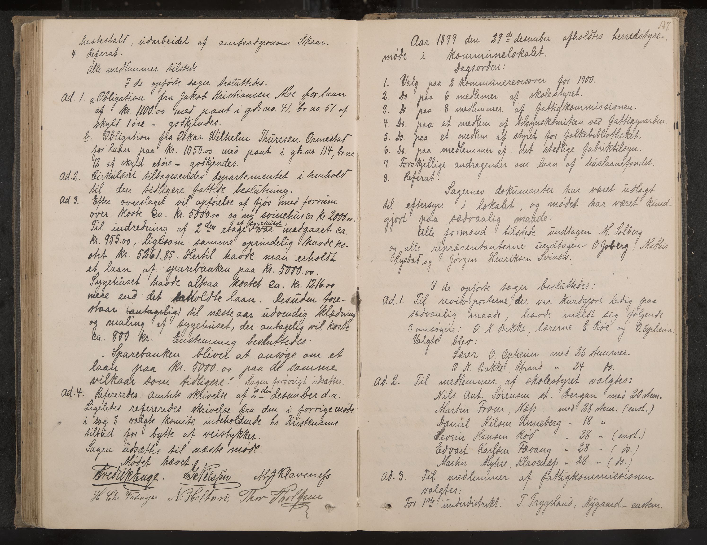 Sandar formannskap og sentraladministrasjon, IKAK/0724021/A/Aa/L0002: Møtebok, 1895-1900, p. 137