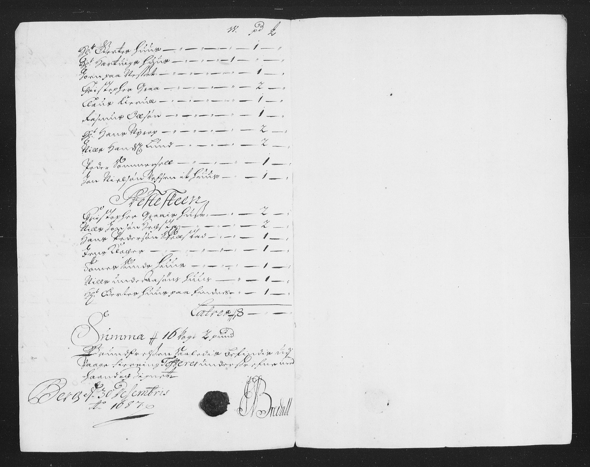 Rentekammeret inntil 1814, Reviderte regnskaper, Stiftamtstueregnskaper, Trondheim stiftamt og Nordland amt, RA/EA-6044/R/Rh/L0010: Nordland amt, 1687