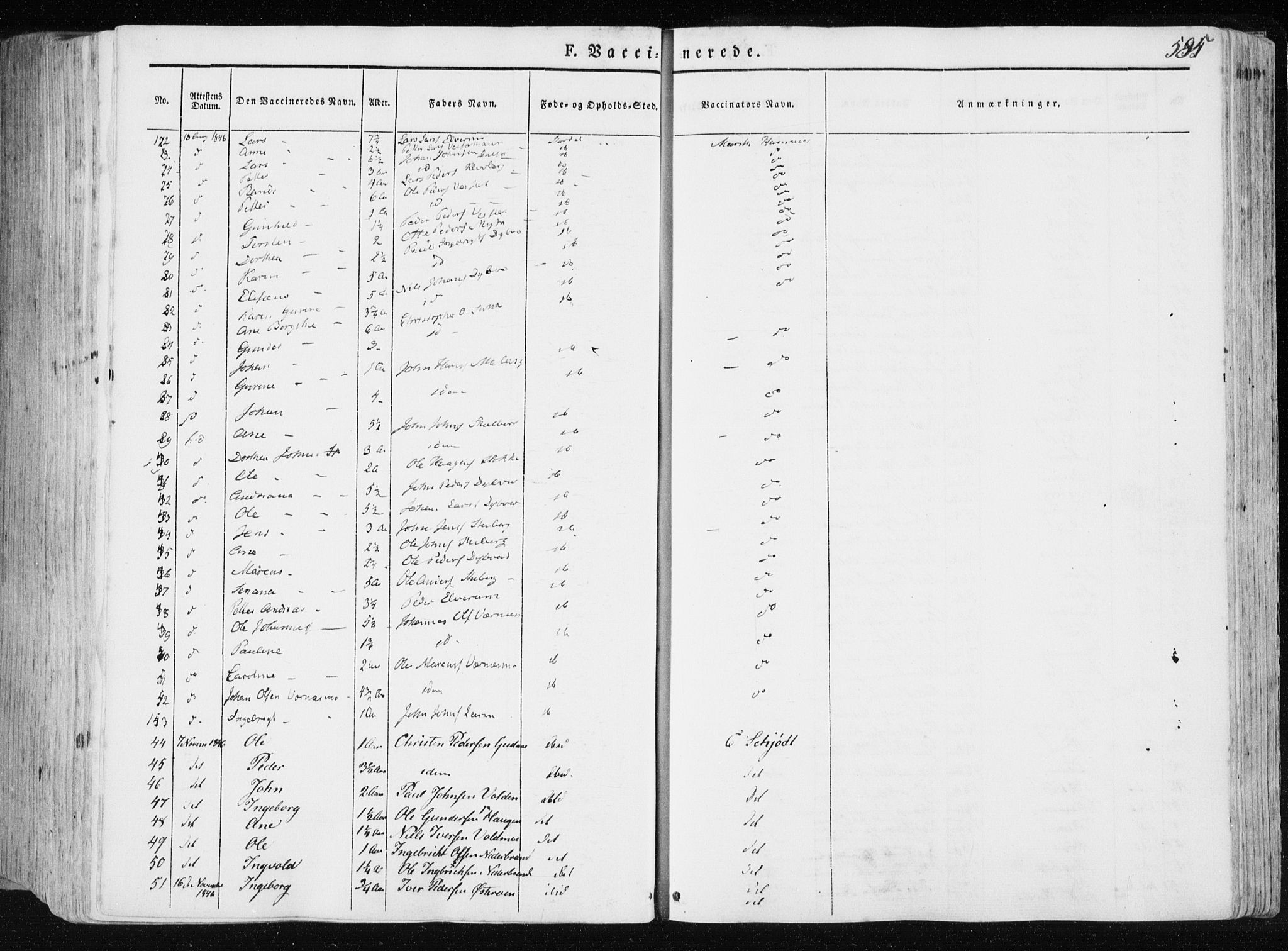 Ministerialprotokoller, klokkerbøker og fødselsregistre - Nord-Trøndelag, SAT/A-1458/709/L0074: Parish register (official) no. 709A14, 1845-1858, p. 585