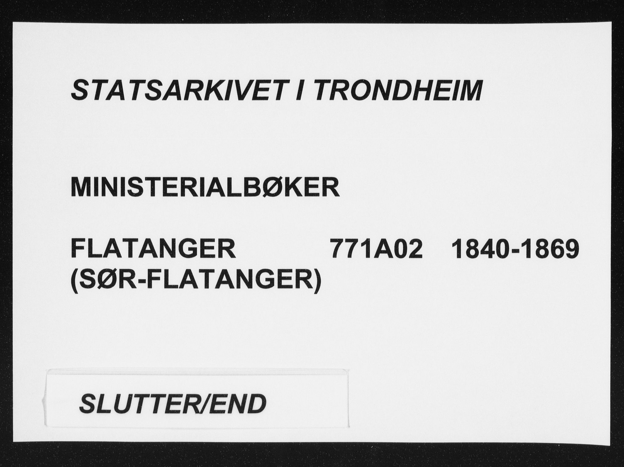 Ministerialprotokoller, klokkerbøker og fødselsregistre - Nord-Trøndelag, AV/SAT-A-1458/771/L0595: Parish register (official) no. 771A02, 1840-1869