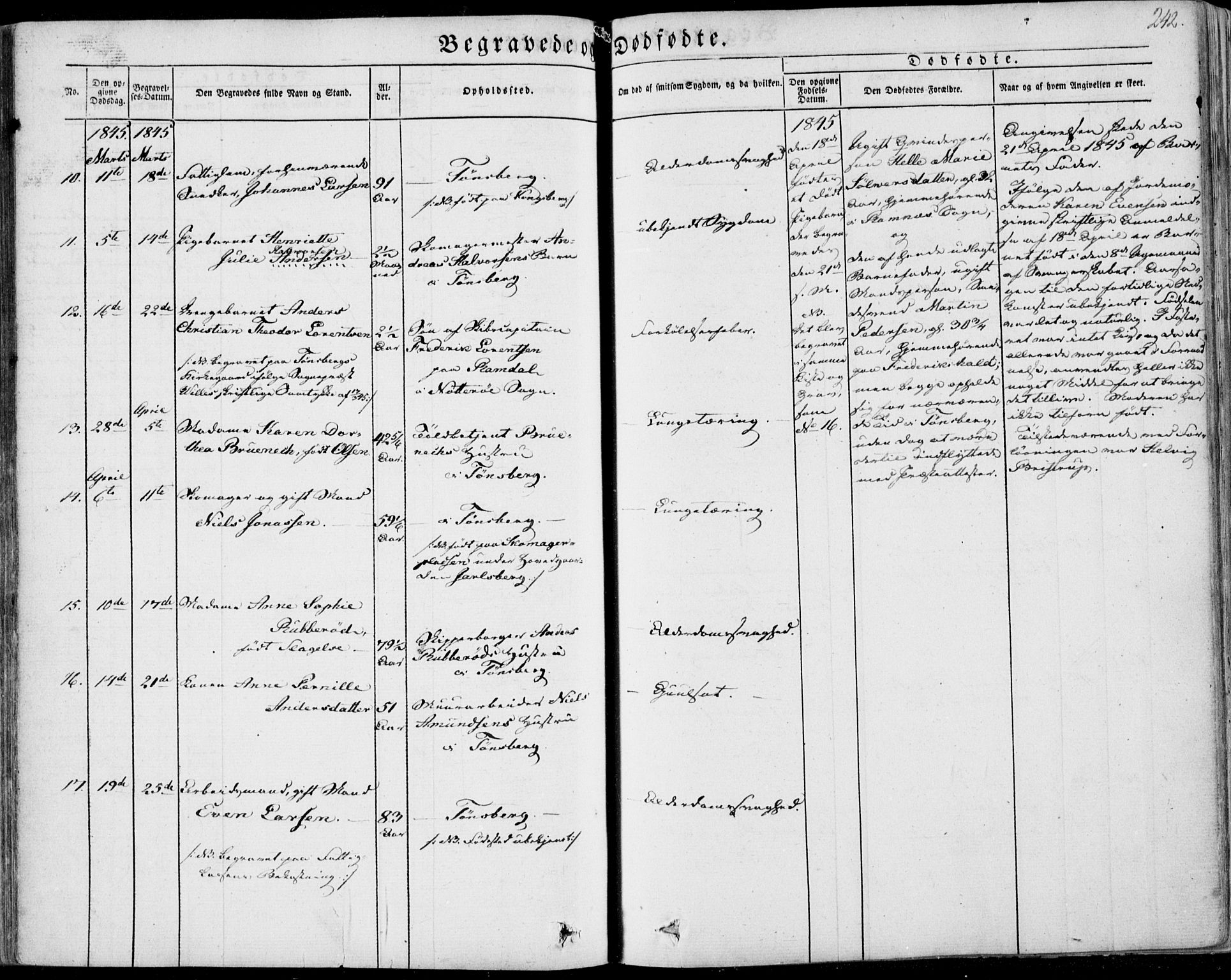 Tønsberg kirkebøker, AV/SAKO-A-330/F/Fa/L0007: Parish register (official) no. I 7, 1845-1854, p. 242