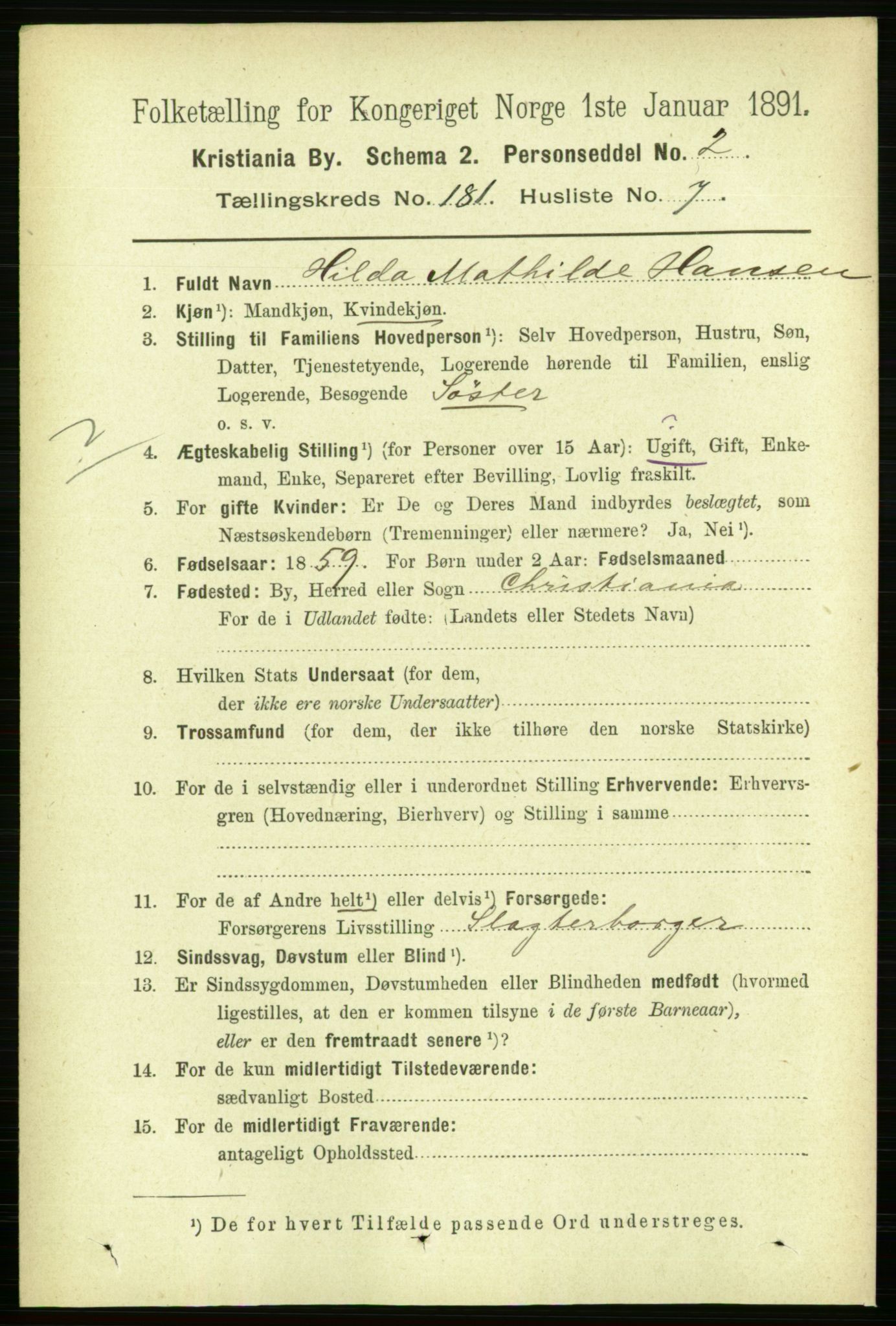 RA, 1891 census for 0301 Kristiania, 1891, p. 108555